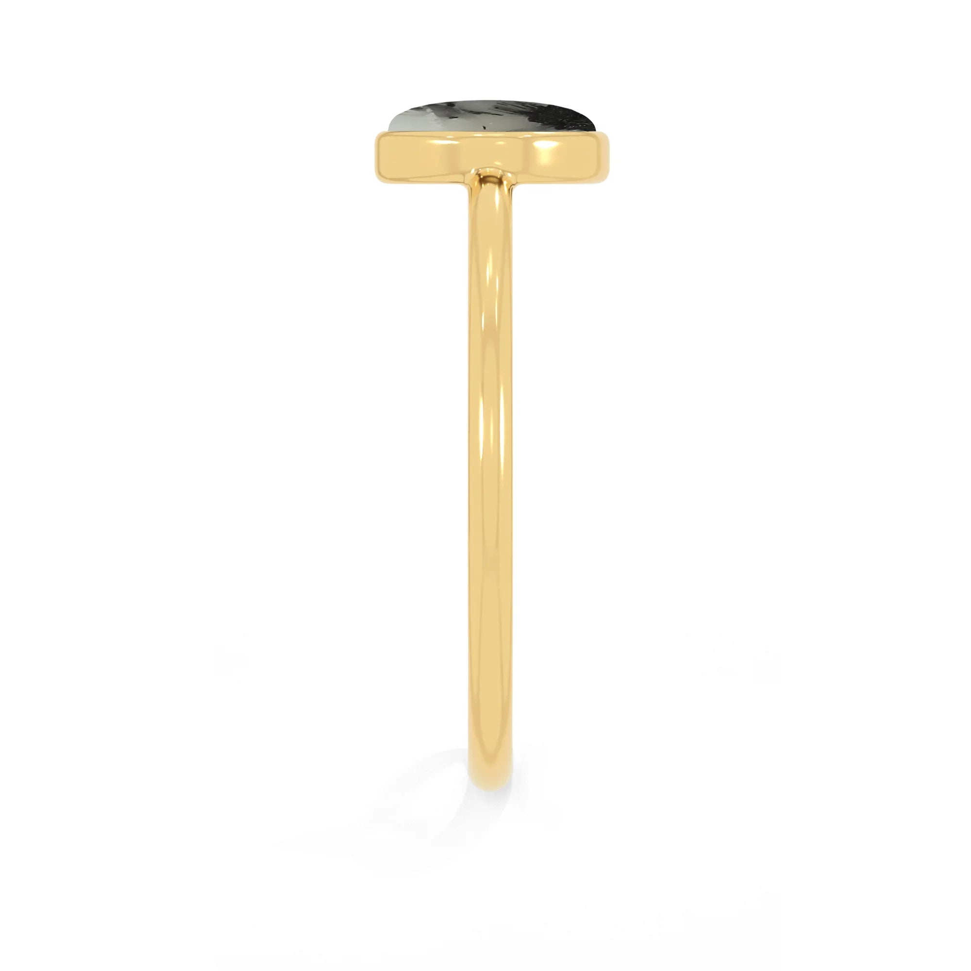 tourmalated quartz stackable bezel-set ring