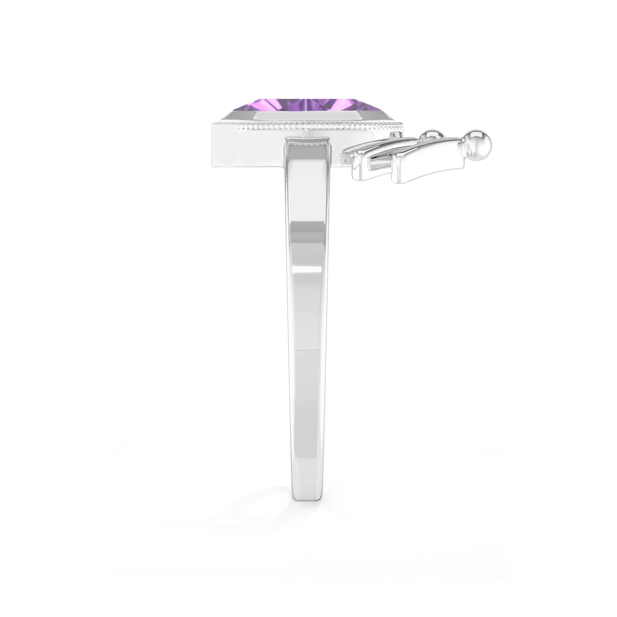 amethyst bezel-set ring