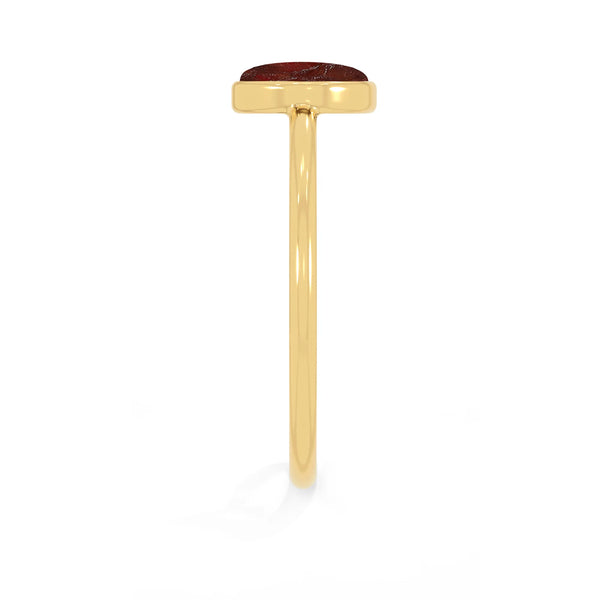 red garnet stackable bezel-set ring