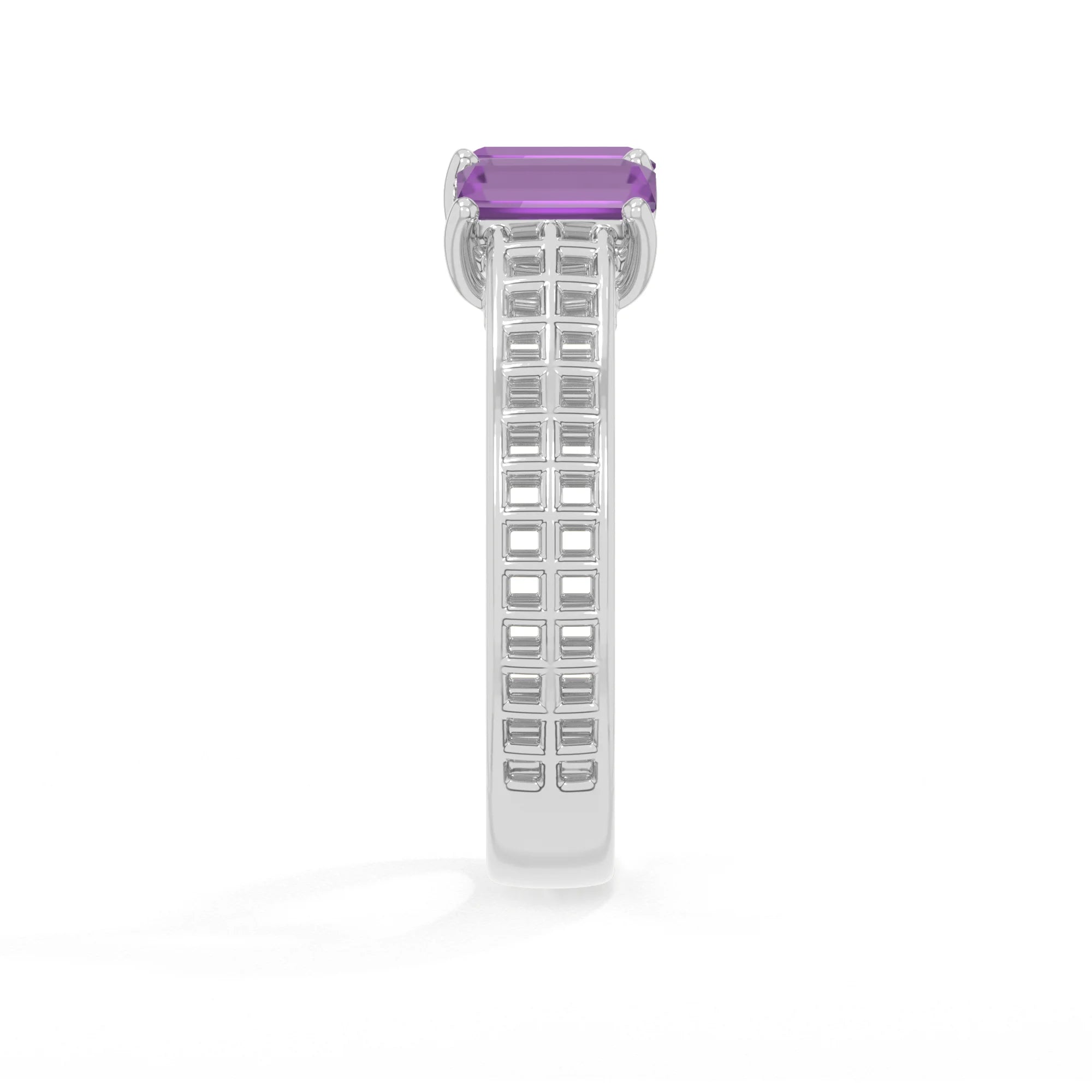 amethyst stackable prong-set ring