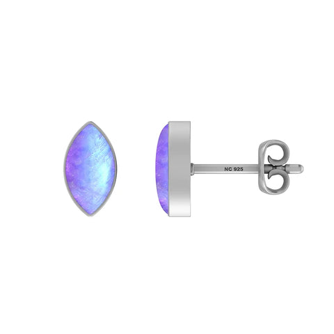 purple moonstone cab earrings