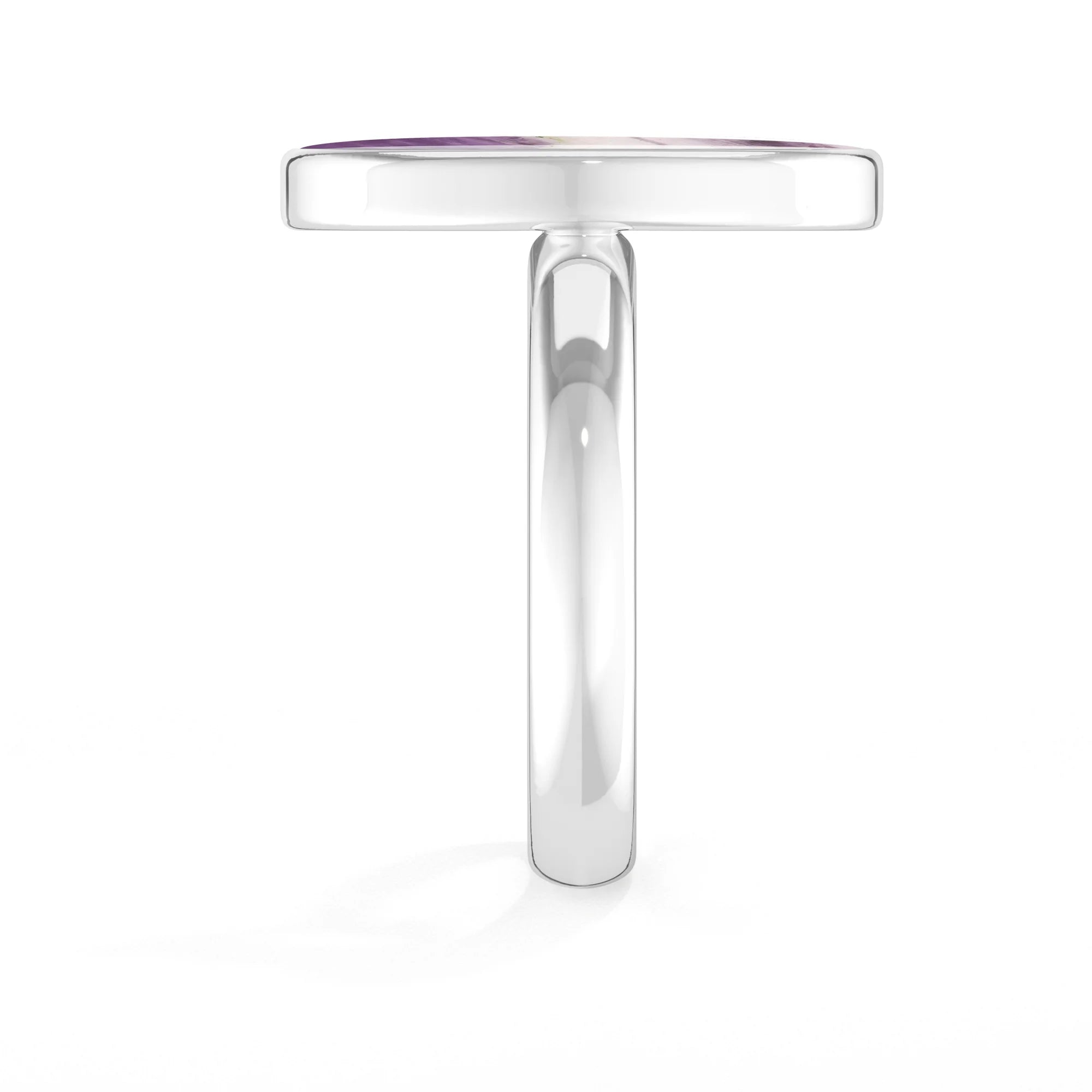 chevron-amethyst bezel-set ring