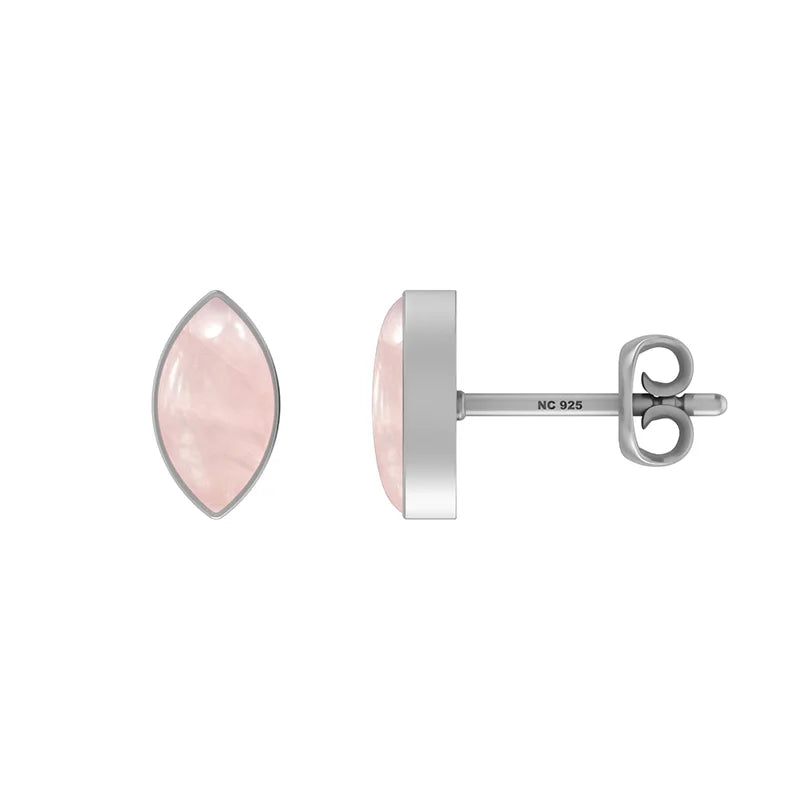 rose quartz cab earrings