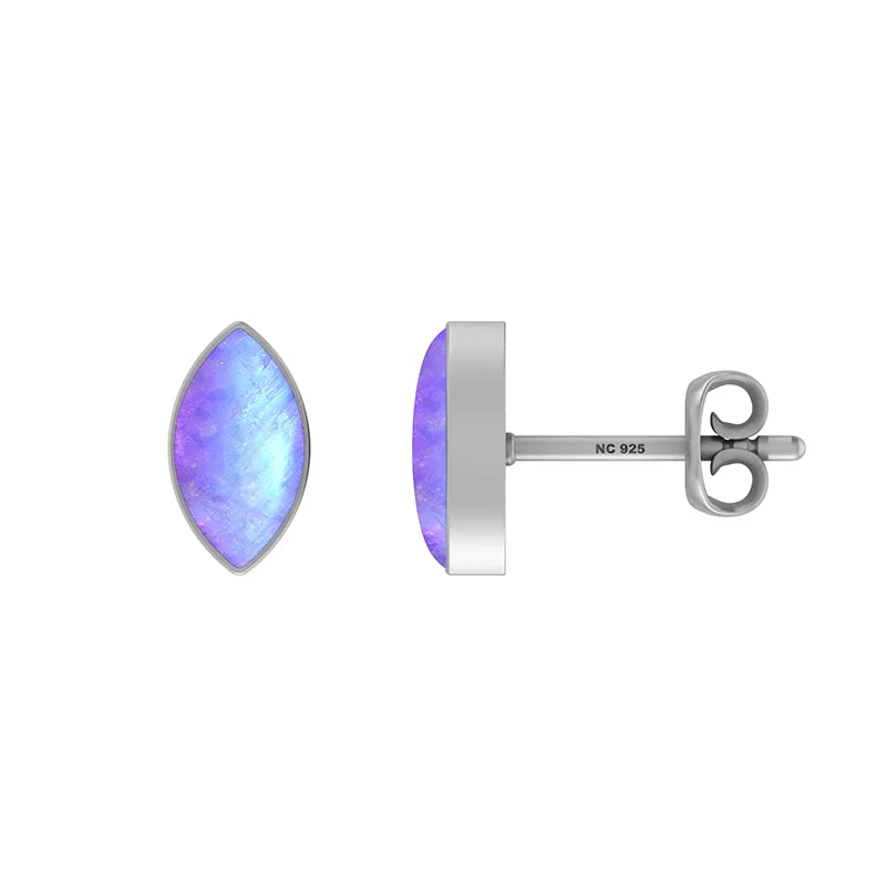purple moonstone cab earrings