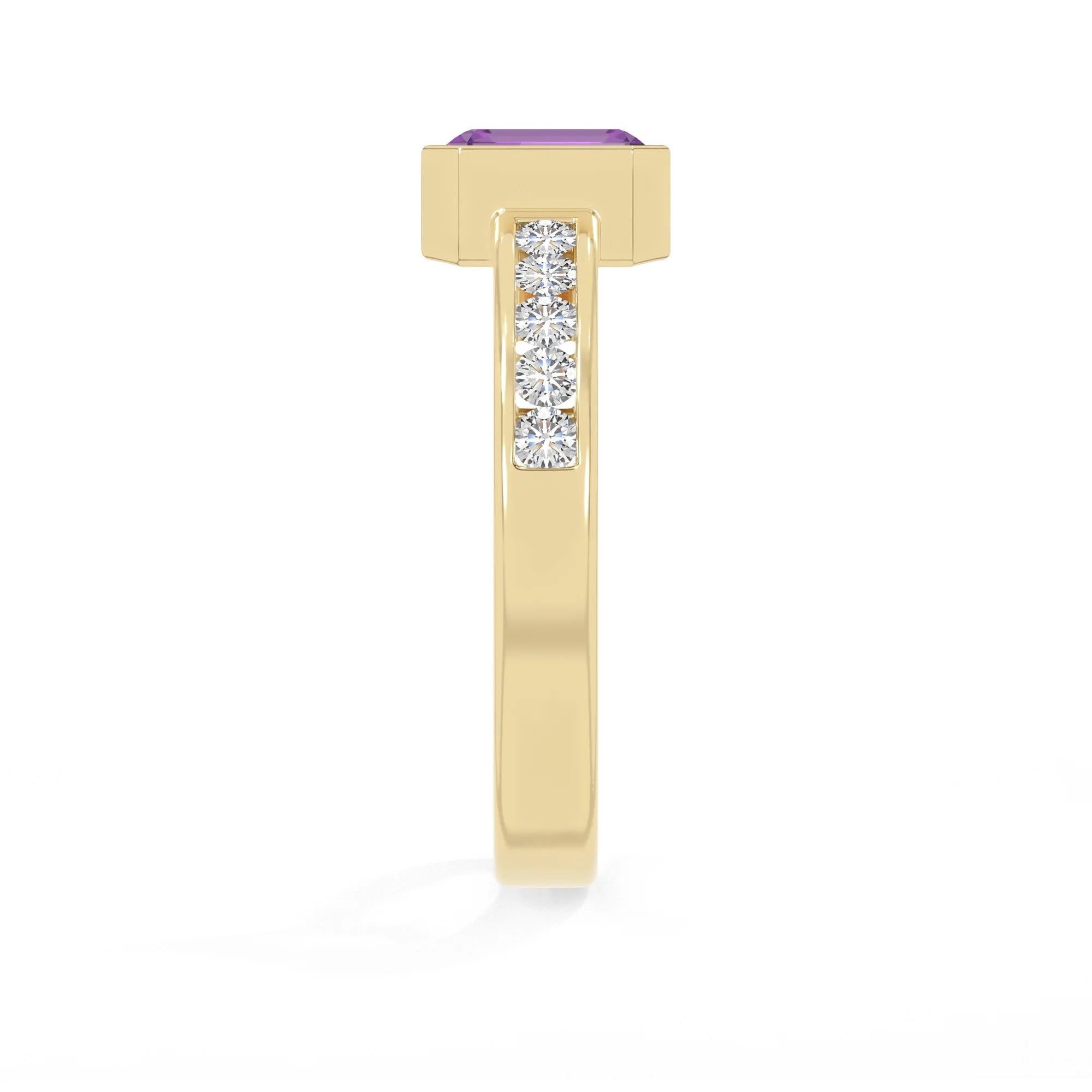 natural amethyst rings for women in 18k yellow gold vermeil