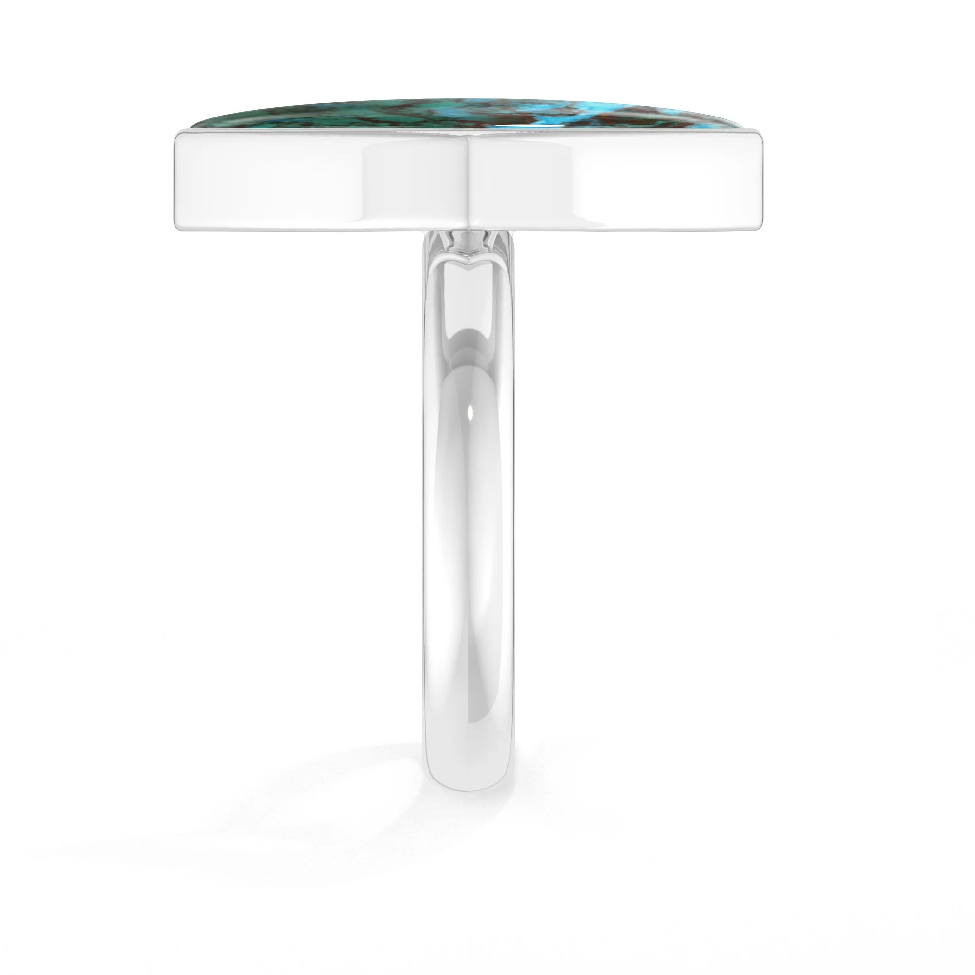 chrysocolla bezel-set ring