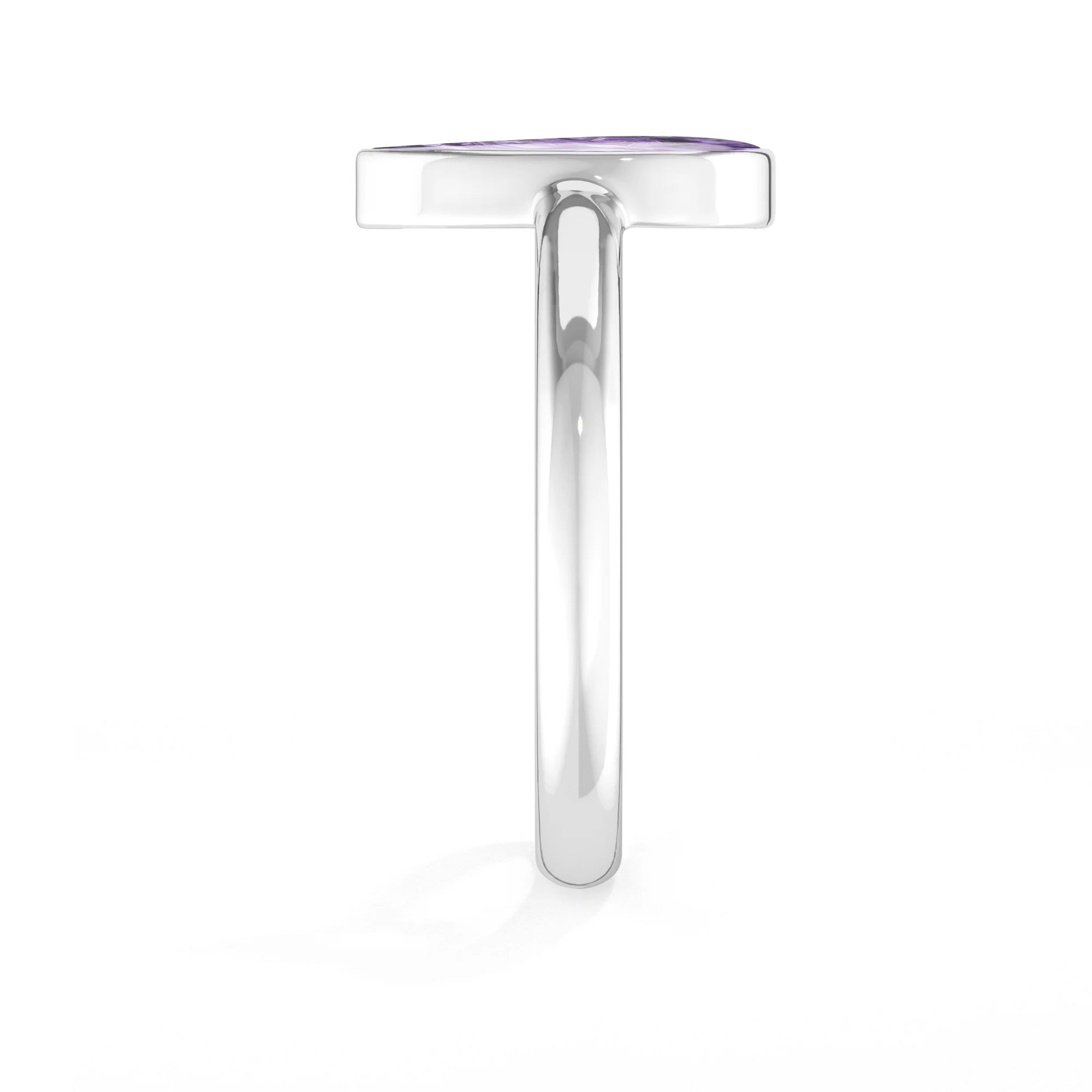 charoite bezel-set ring