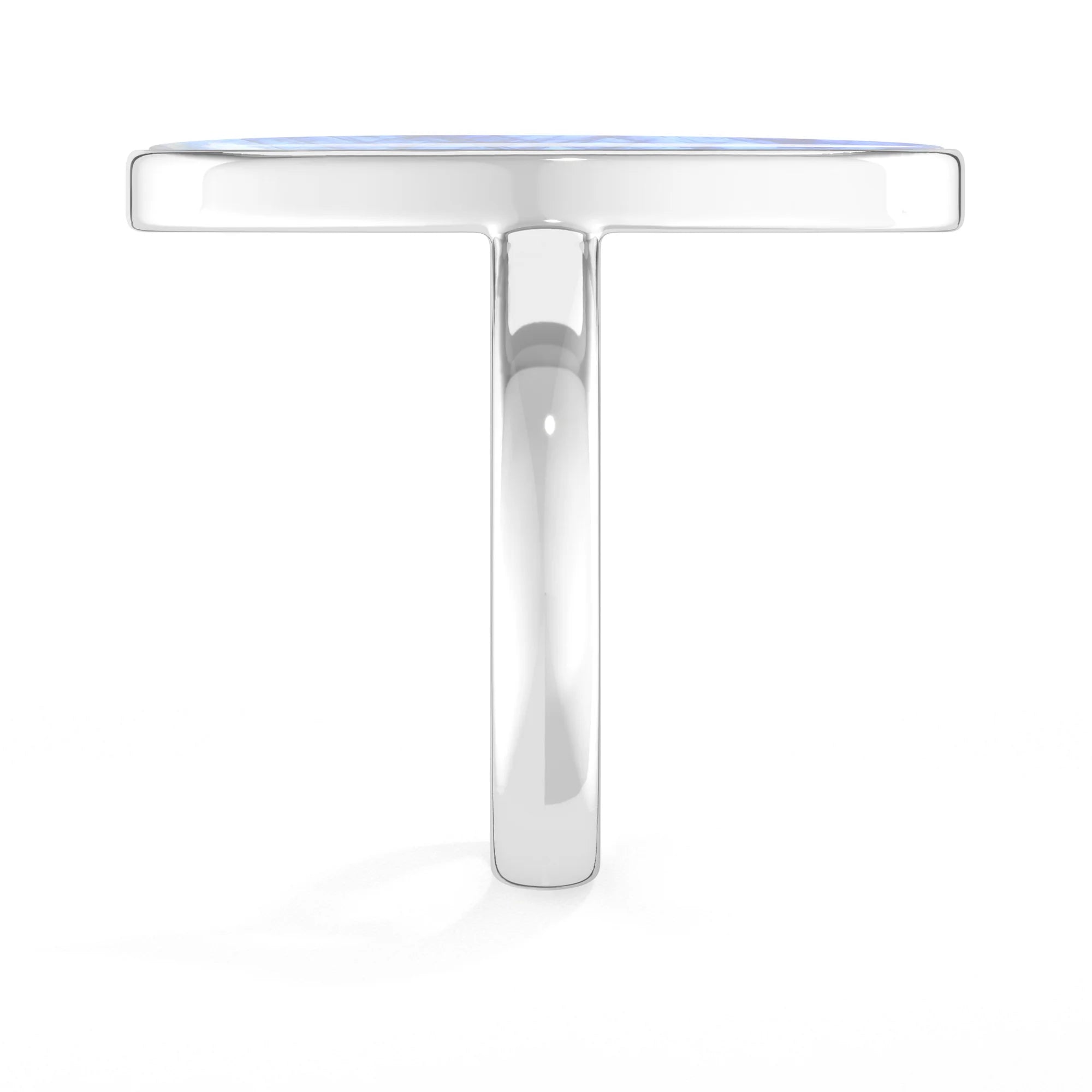 rainbow-moonstone bezel-set ring