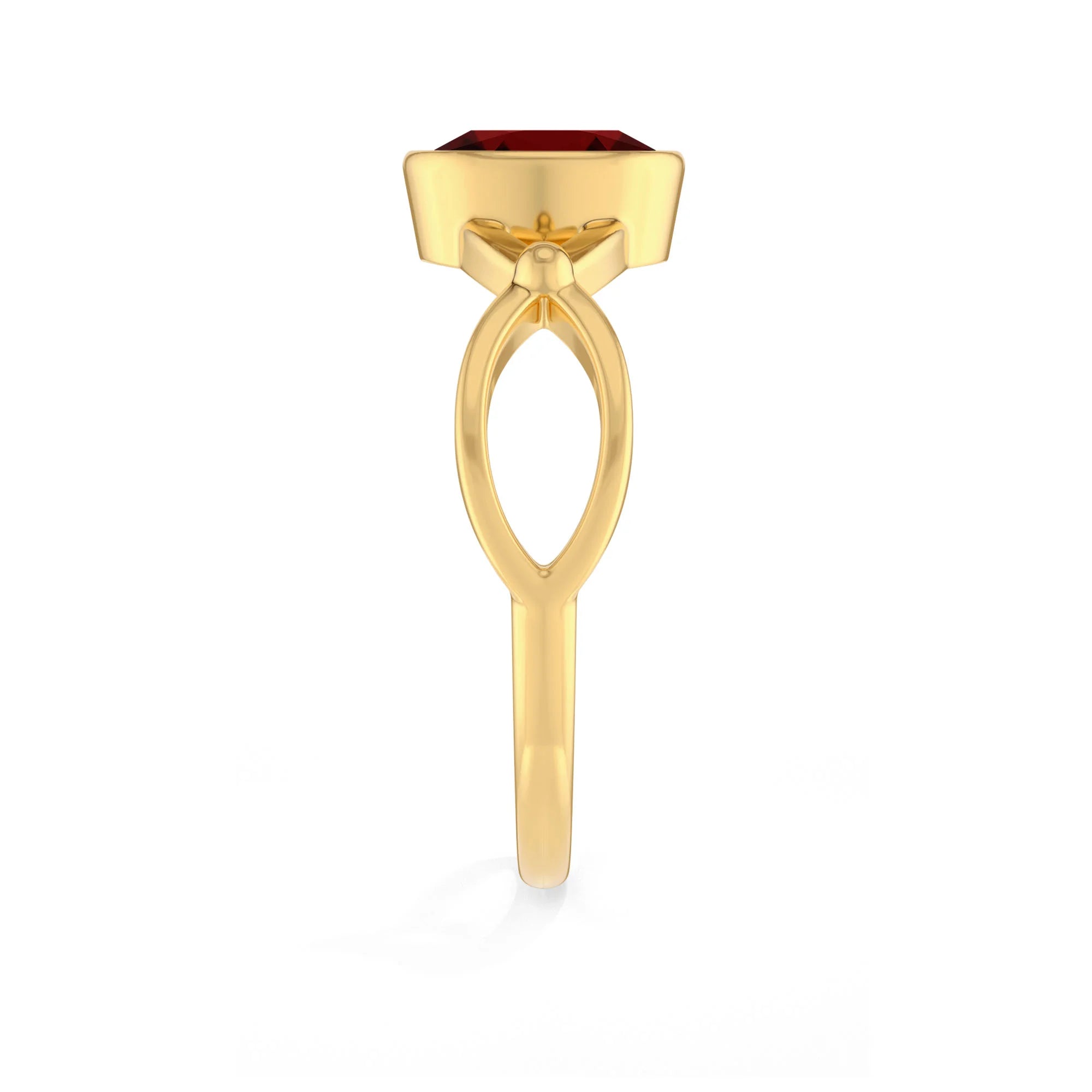 garnet bezel-set ring