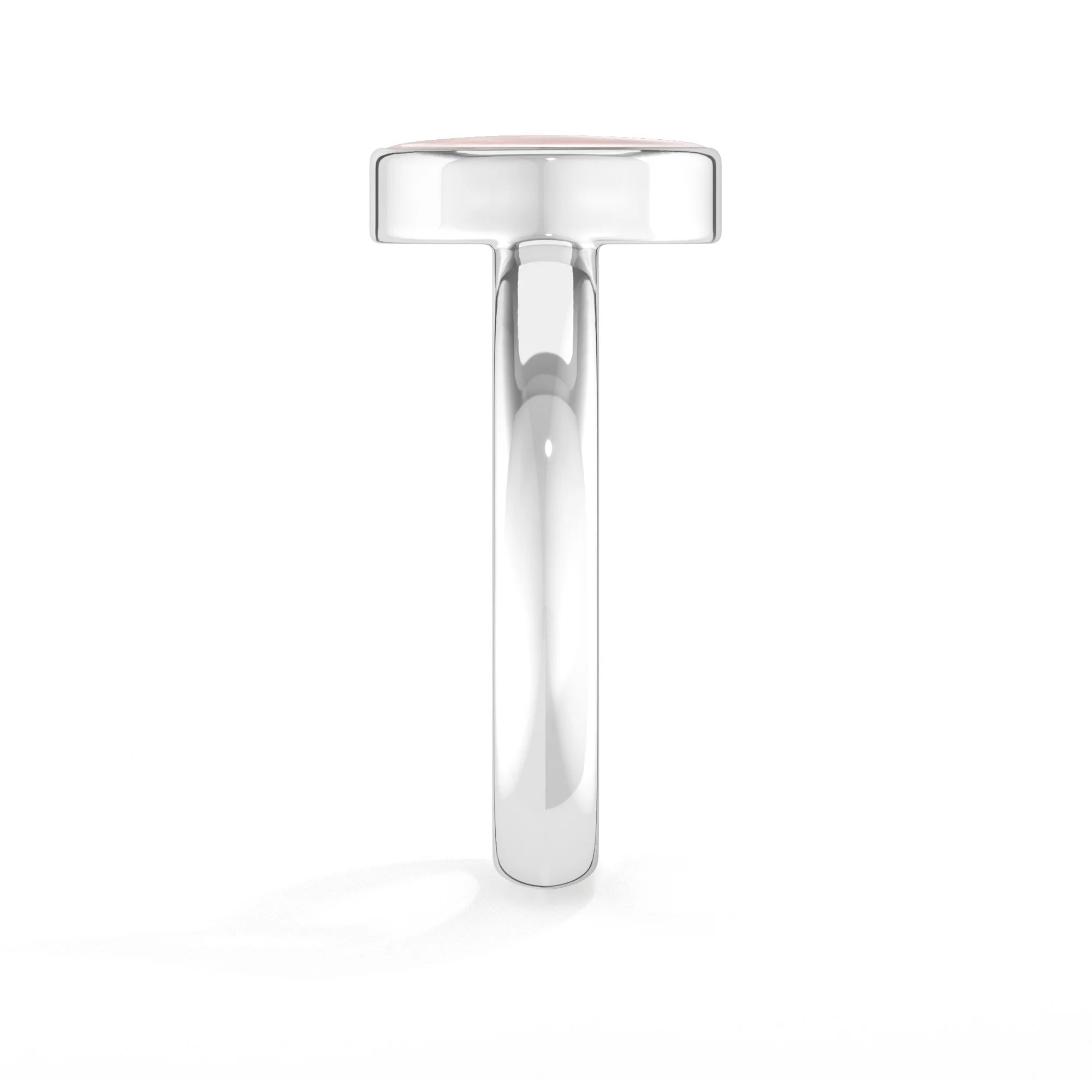 rose-quartz bezel-set ring