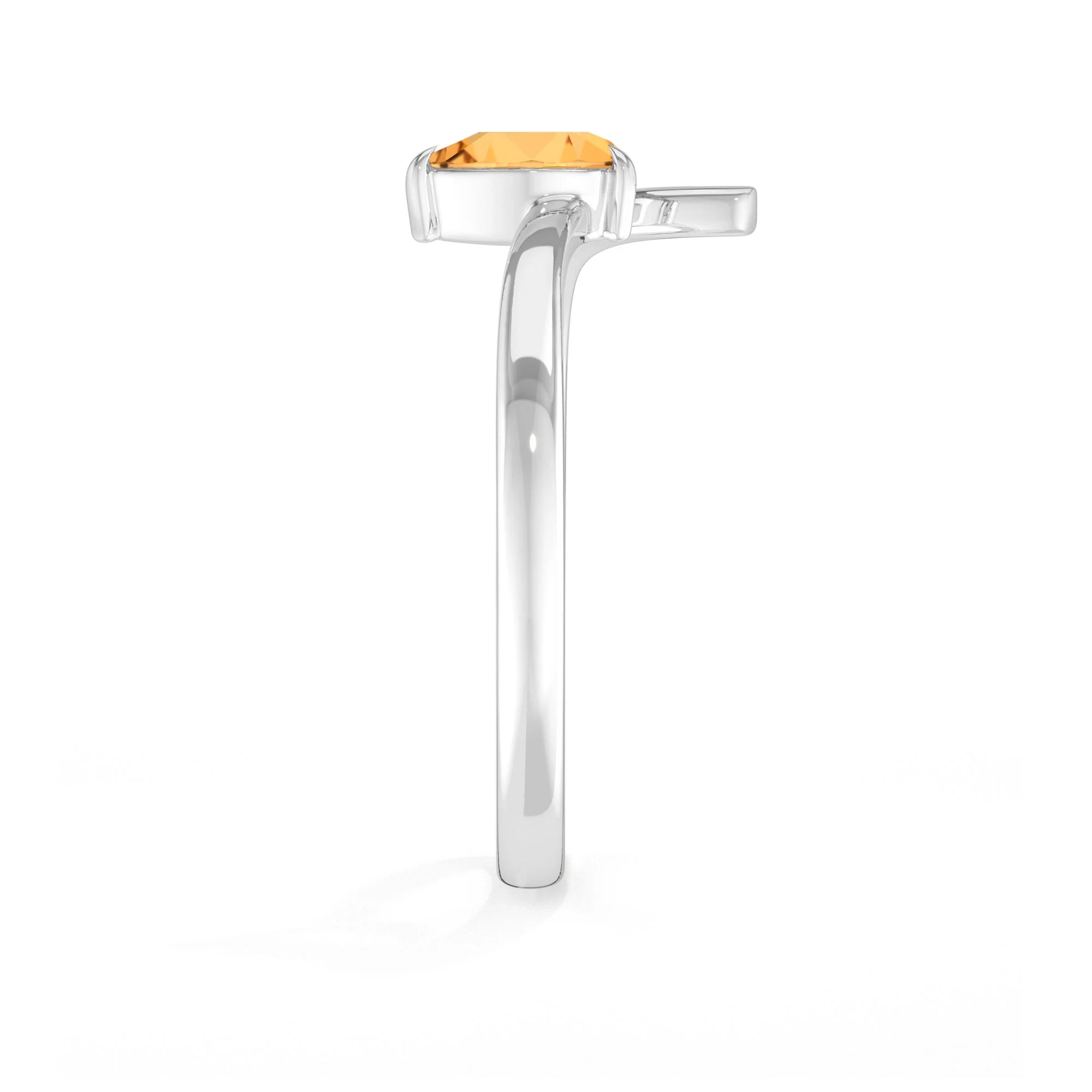 natural citrine ring for women in sterling silver