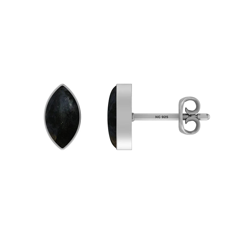 black tourmaline cab earrings