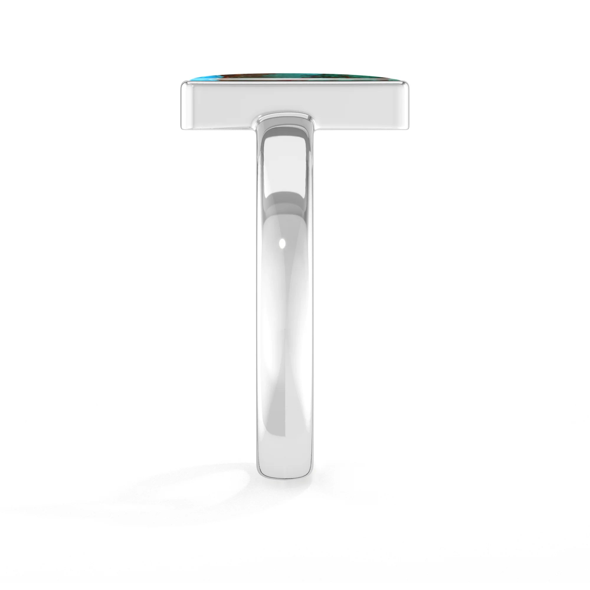 chrysocolla bezel-set ring