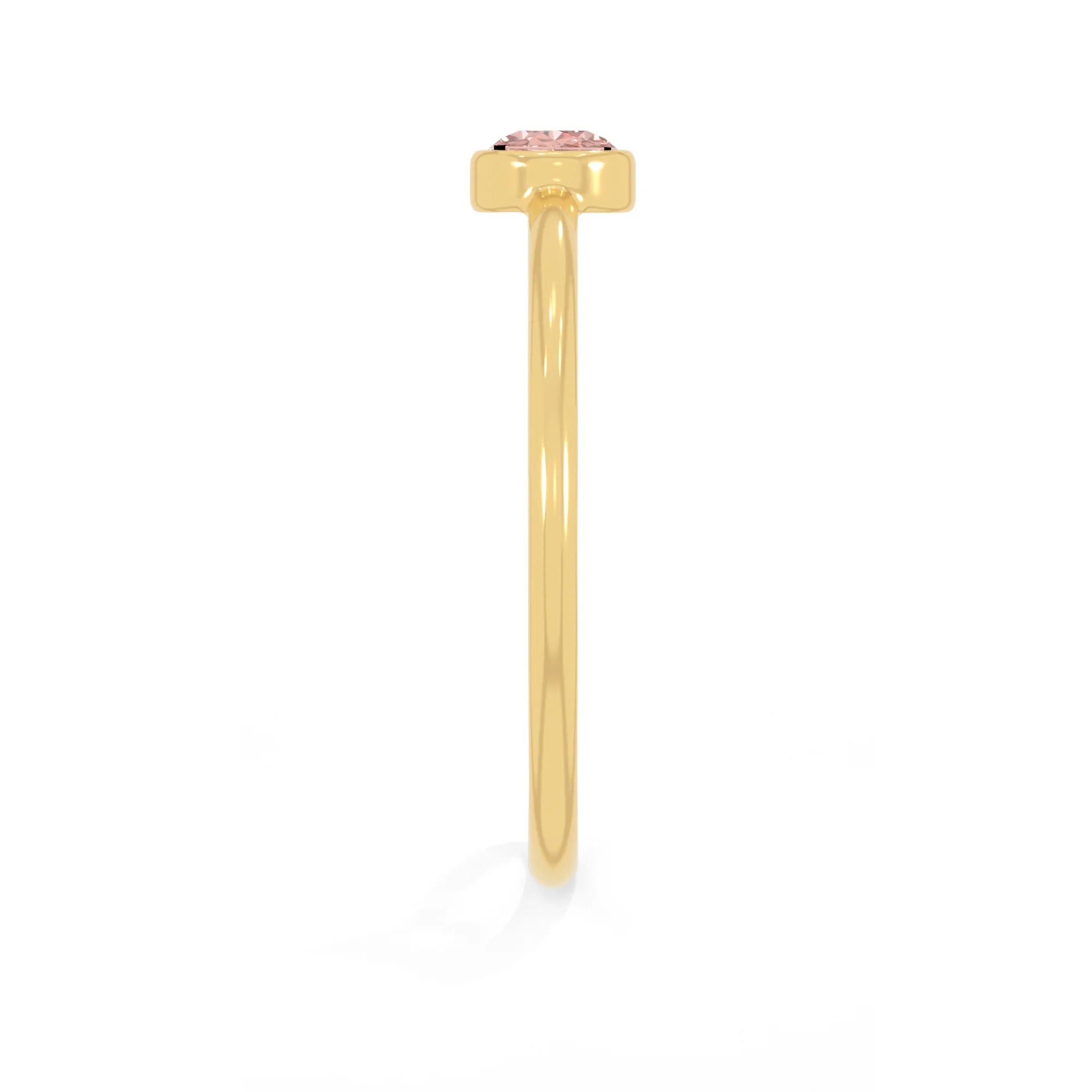 rose quartz stackable bezel-set ring