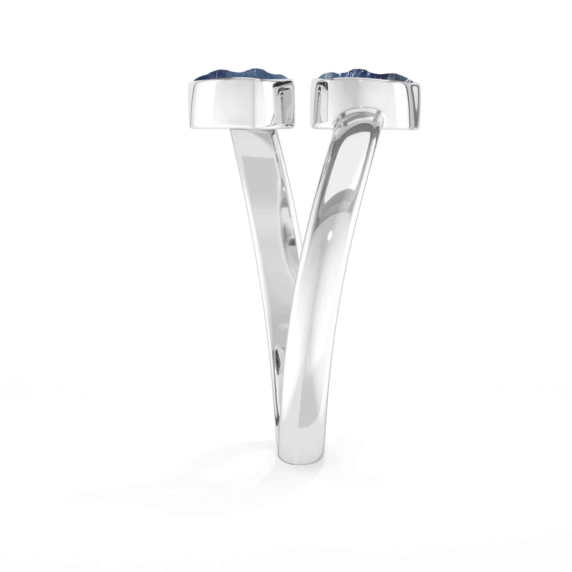 blue sapphire stackable bezel-set ring