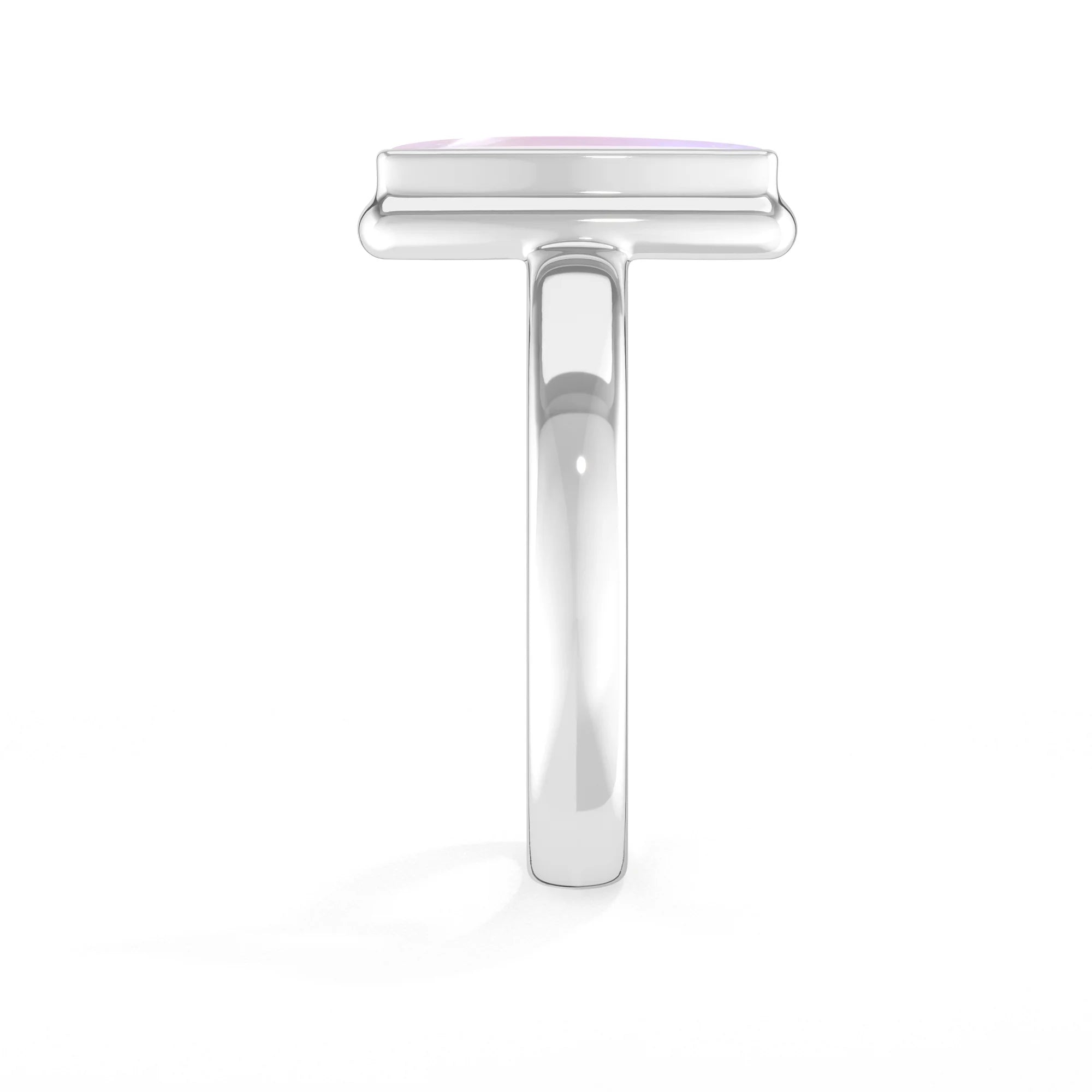 pink-moonstone bezel-set ring