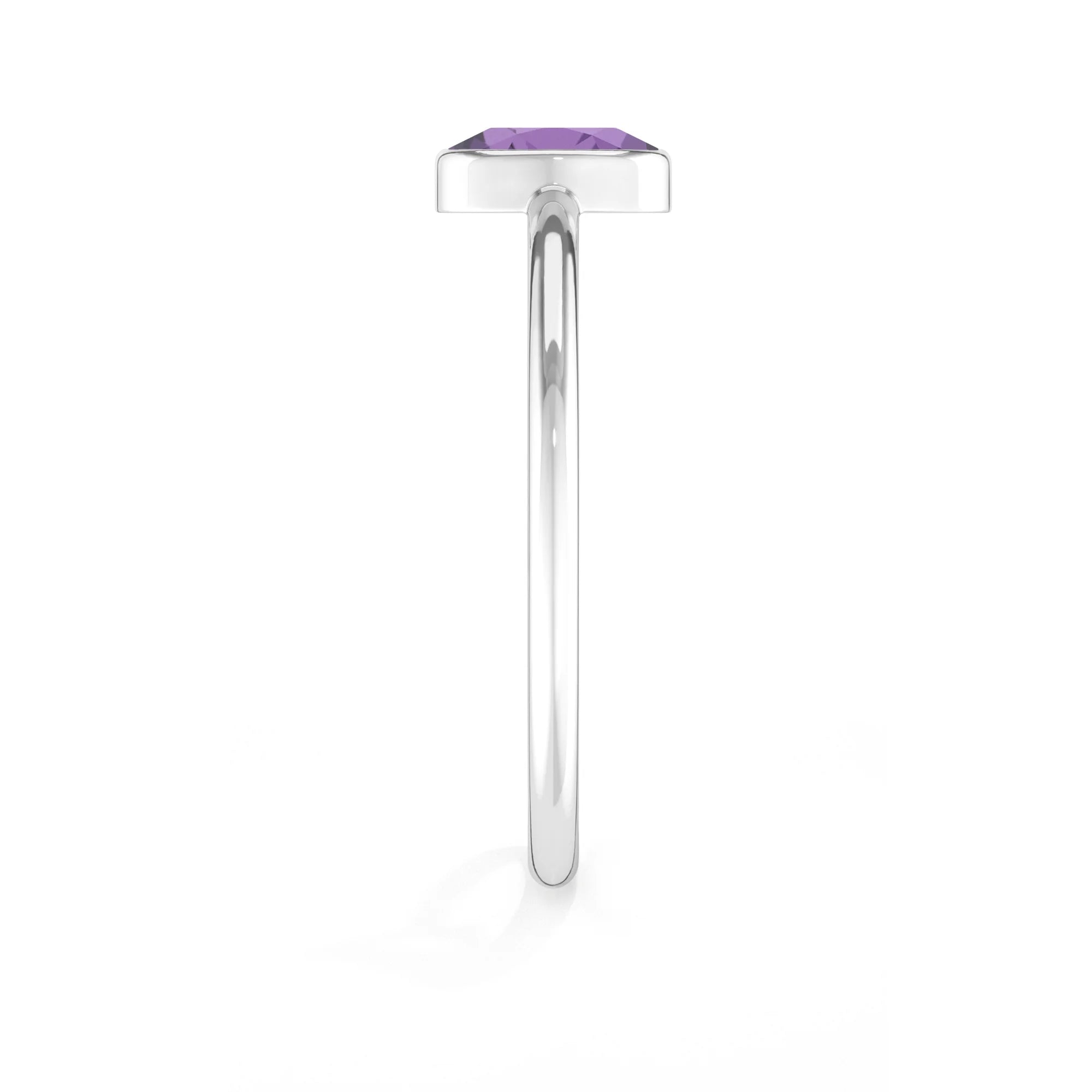 amethyst stackable bezel-set ring