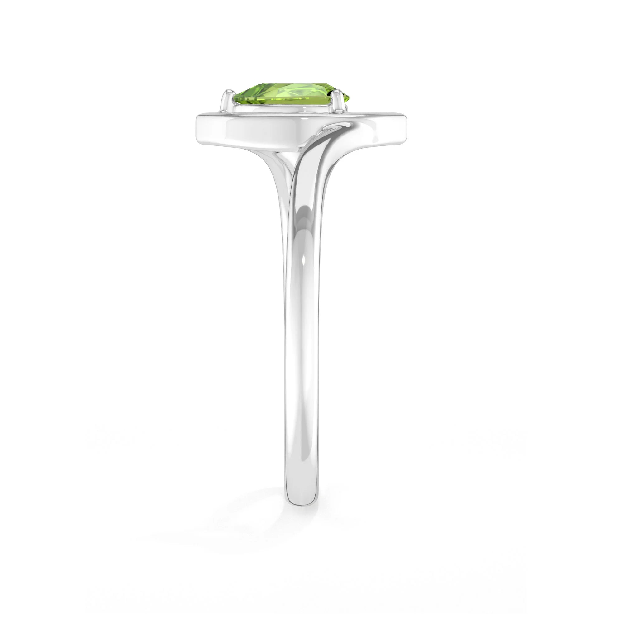 natural peridot ring for women in sterling silver