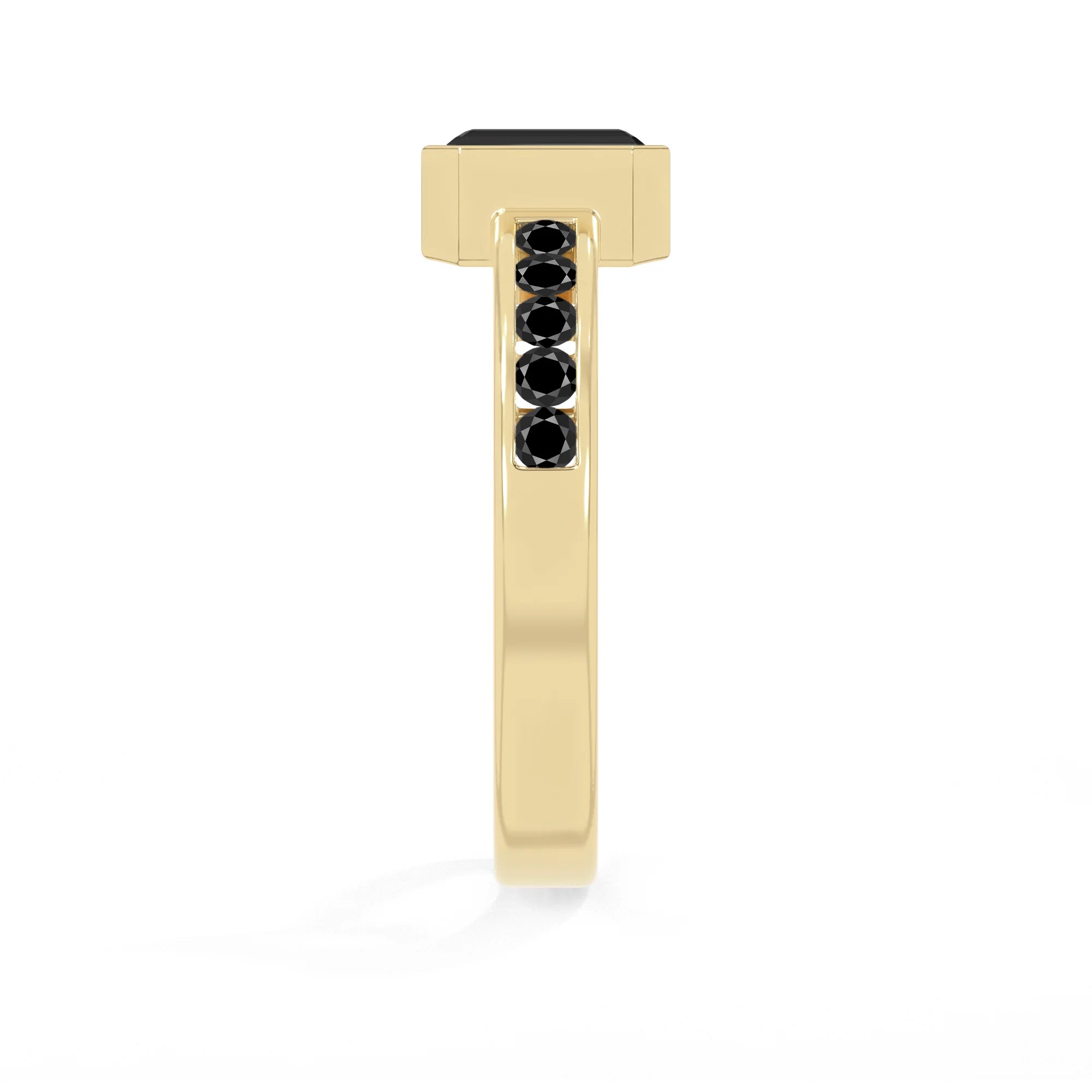 natural black tourmaline rings for women in 18k yellow gold vermeil