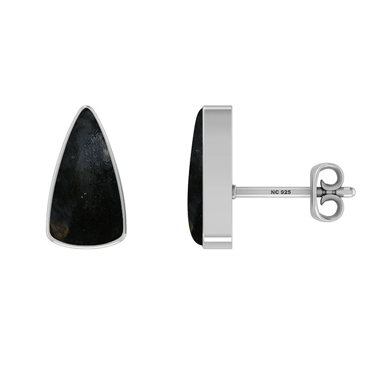 black tourmaline cab earrings