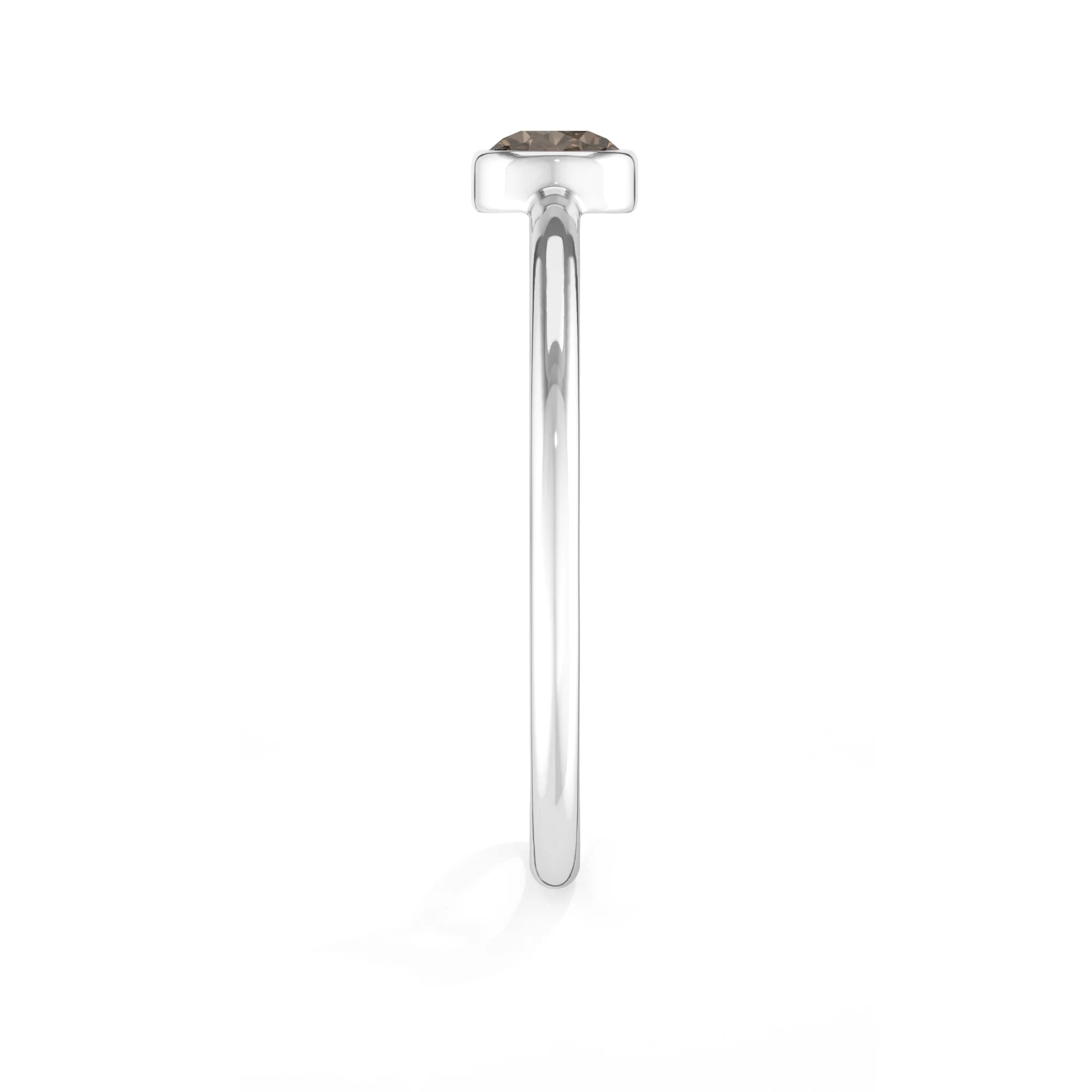 smoky quartz stackable bezel-set ring