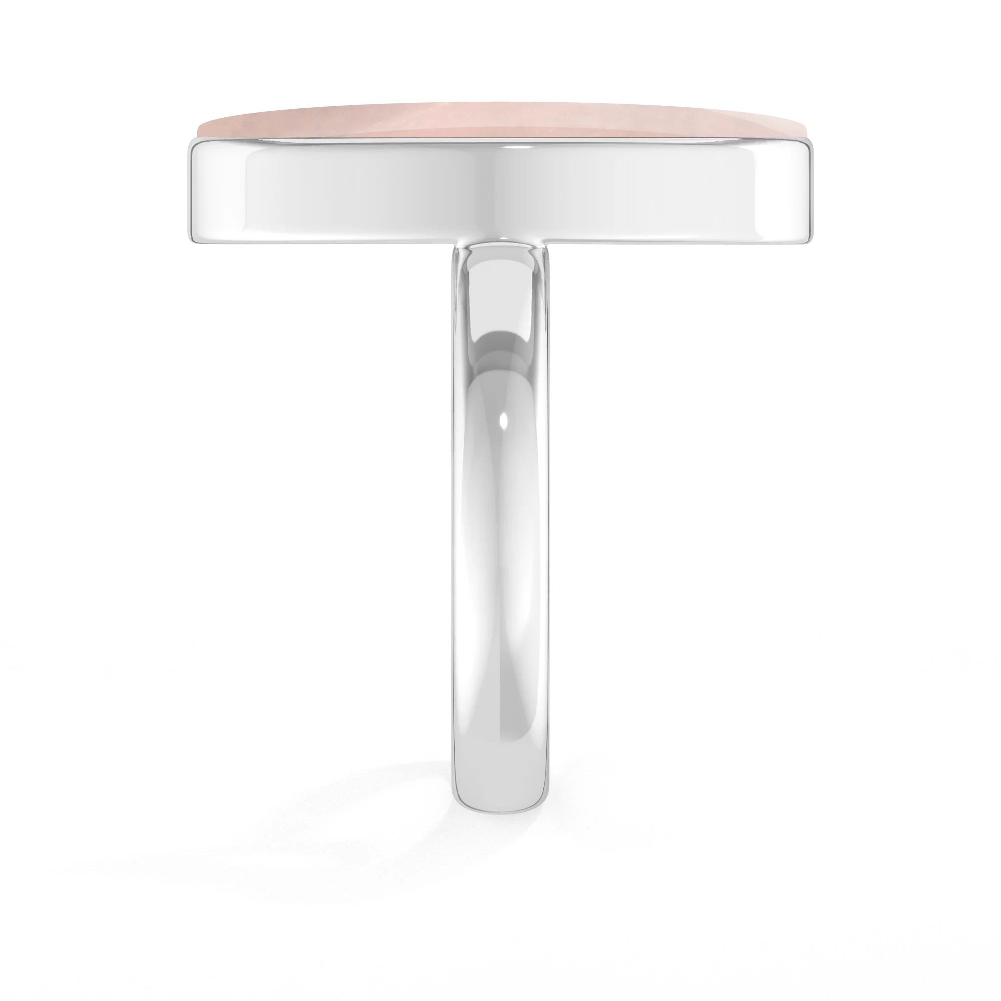 rose-quartz bezel-set ring
