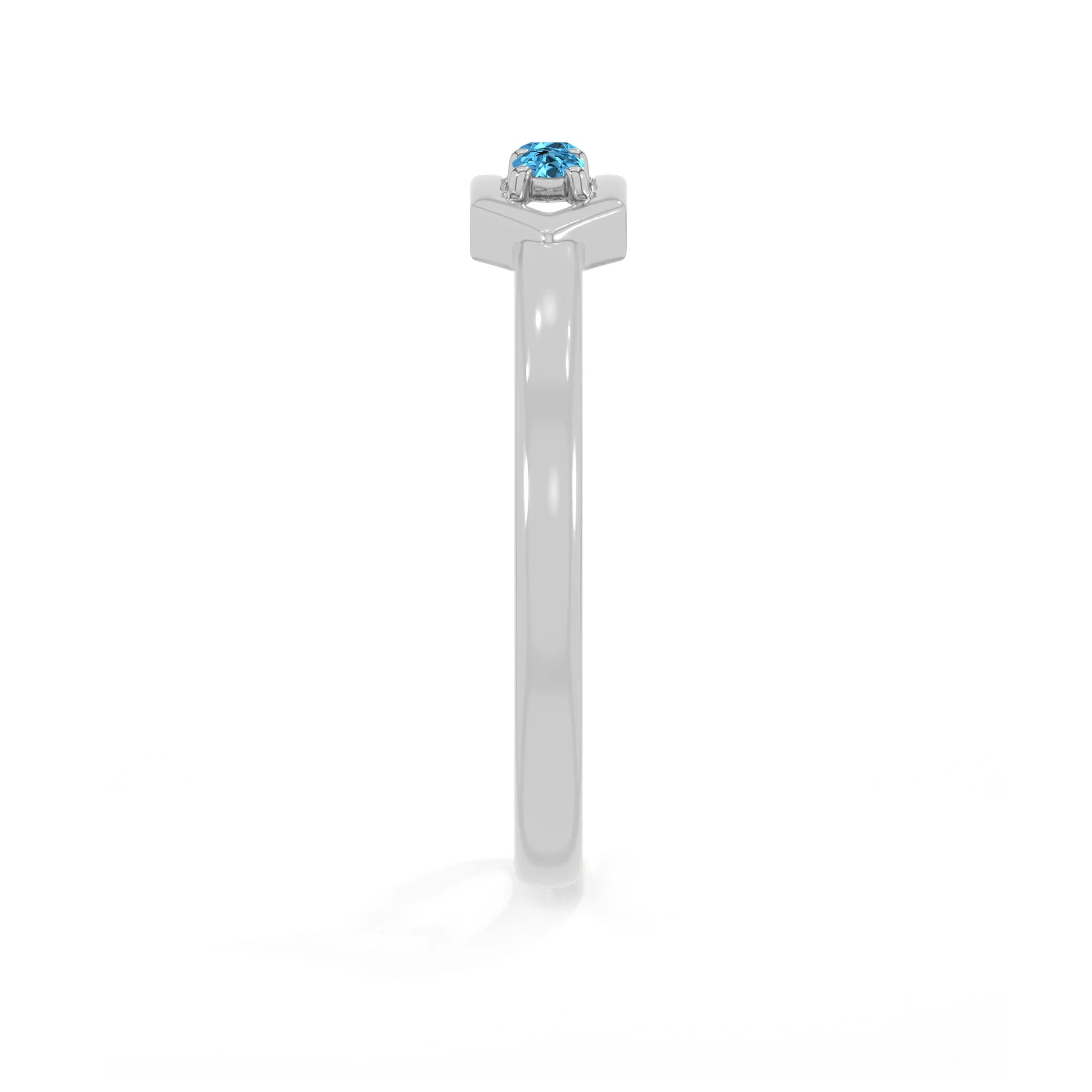 swiss blue topaz stackable prong-set ring