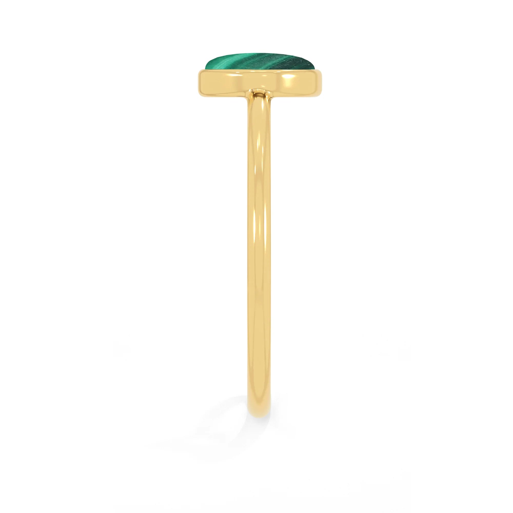 malachite stackable bezel-set ring