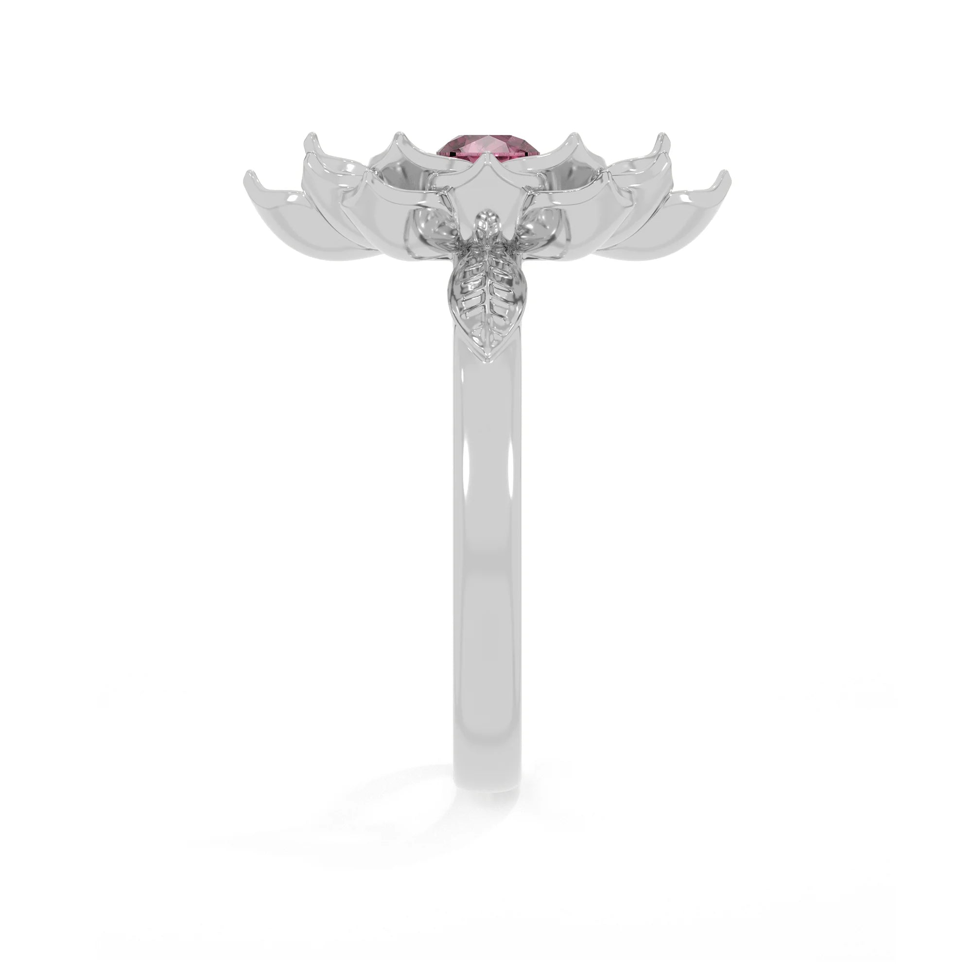 pink-tourmaline stackable bezel-set ring