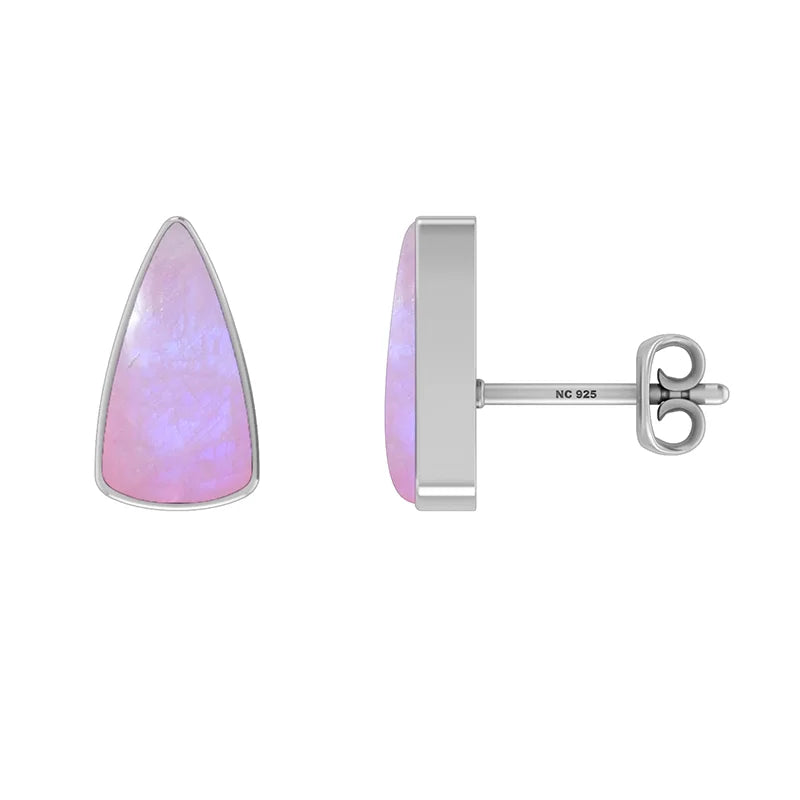 pink moonstone cab earrings