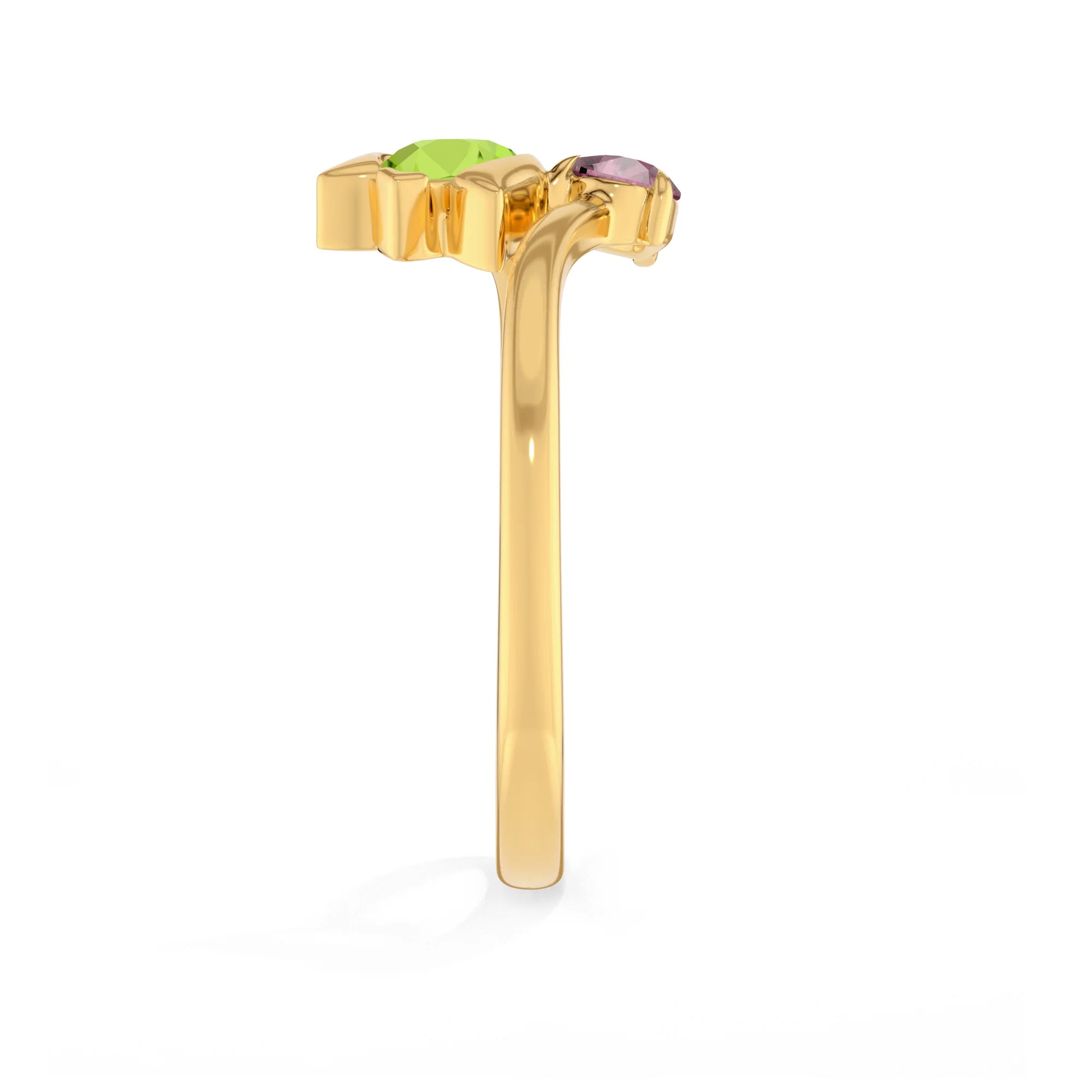 peridot & pink tourmaline ring