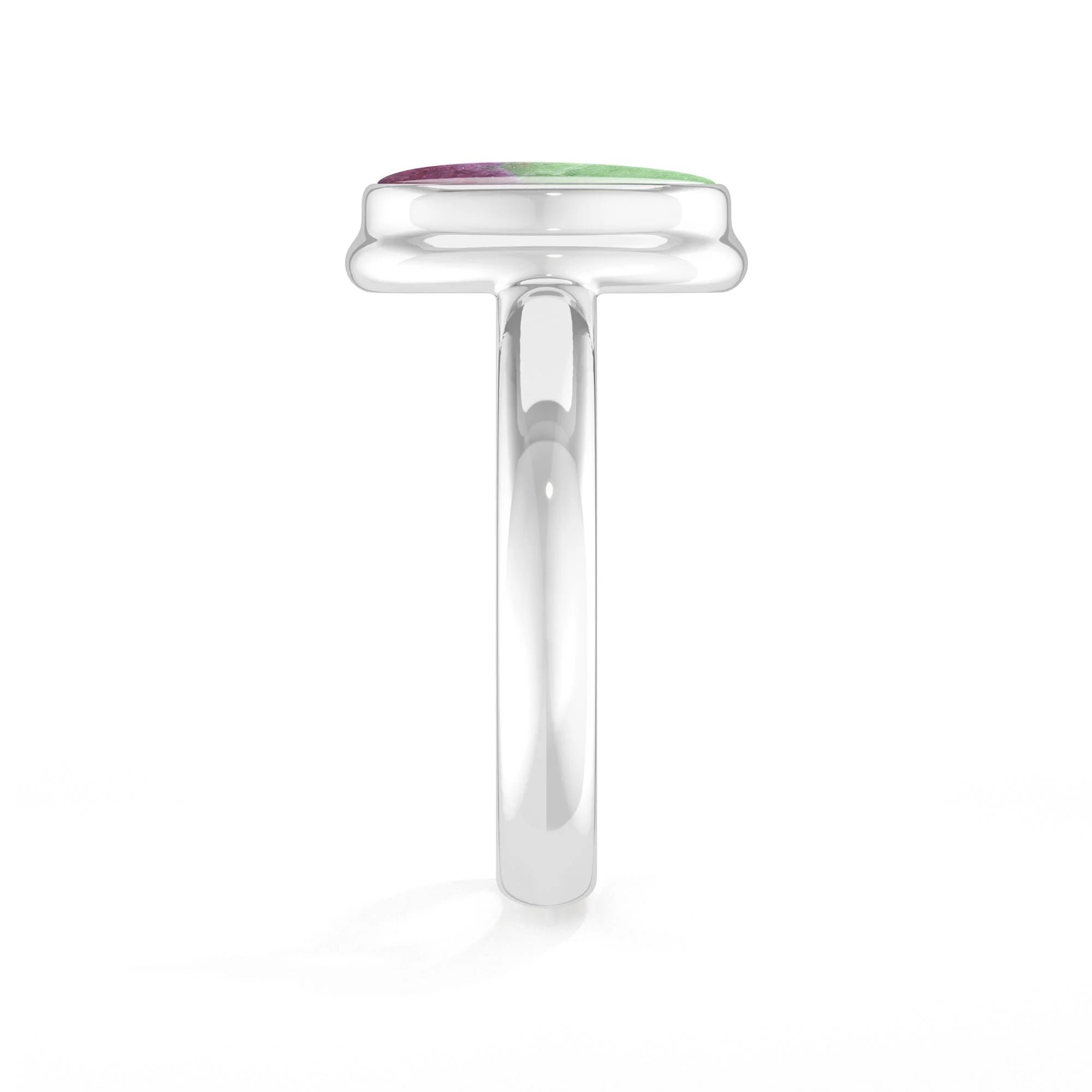 ruby-zoisite bezel-set ring