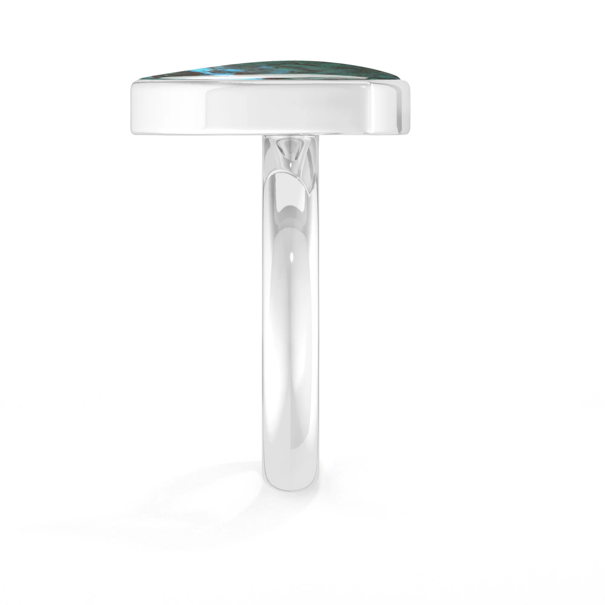 chrysocolla bezel-set ring