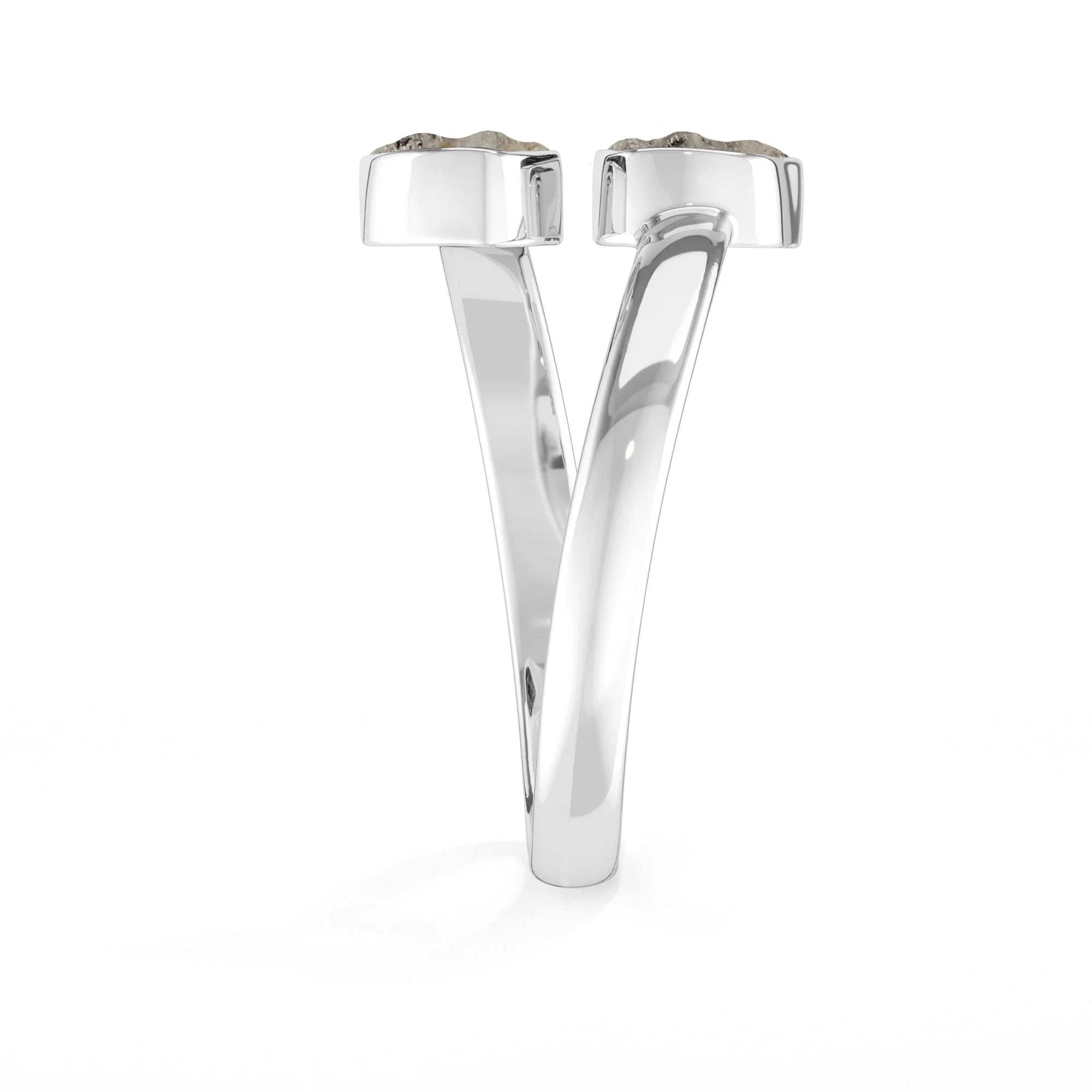 petroleum quartz stackable bezel-set ring