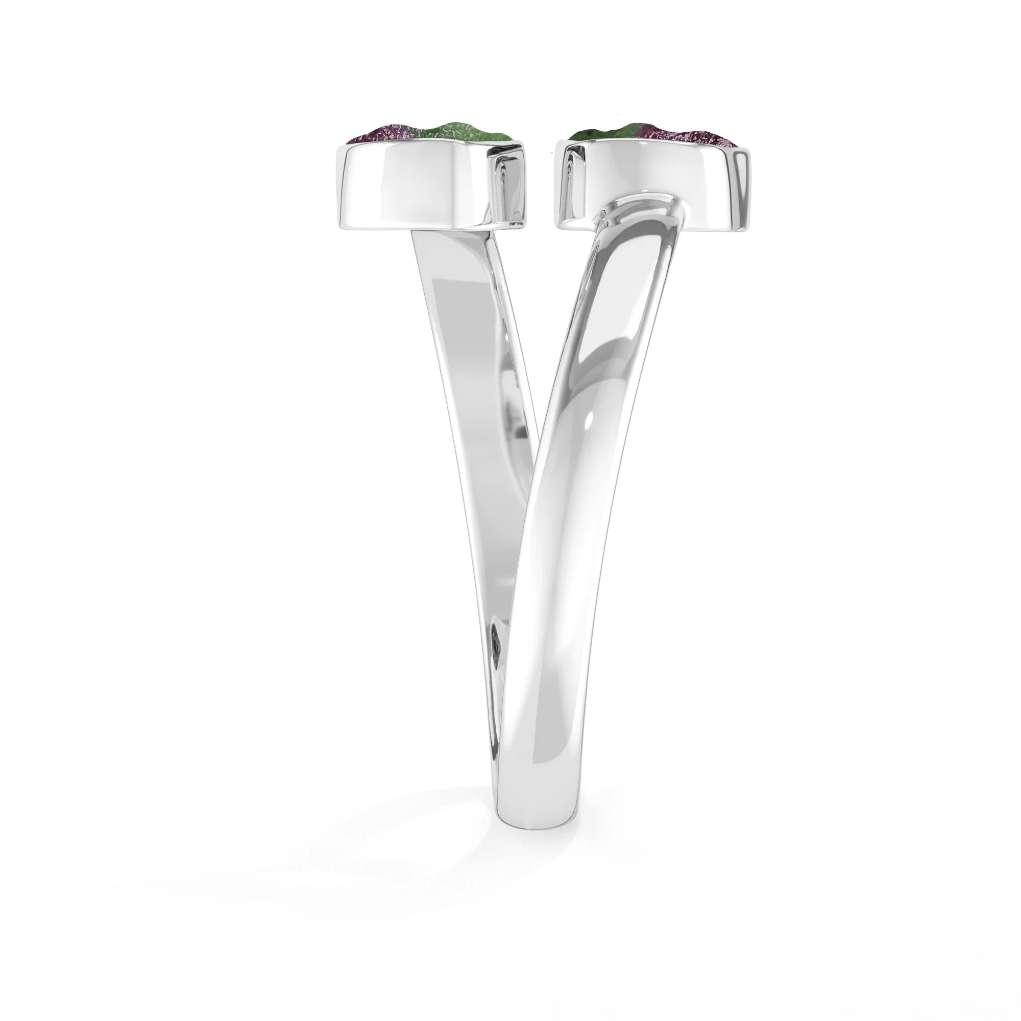 ruby zoisite stackable bezel-set ring