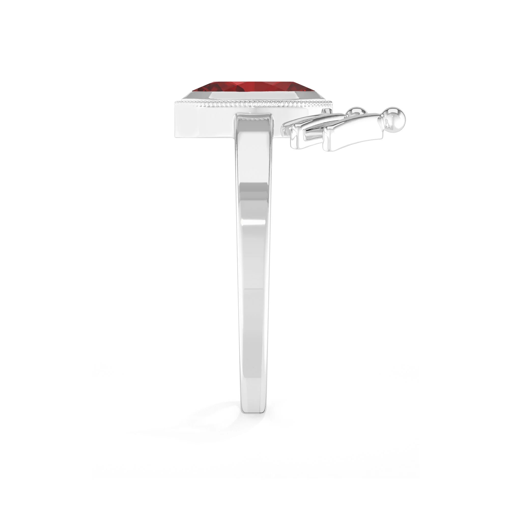 garnet bezel-set ring