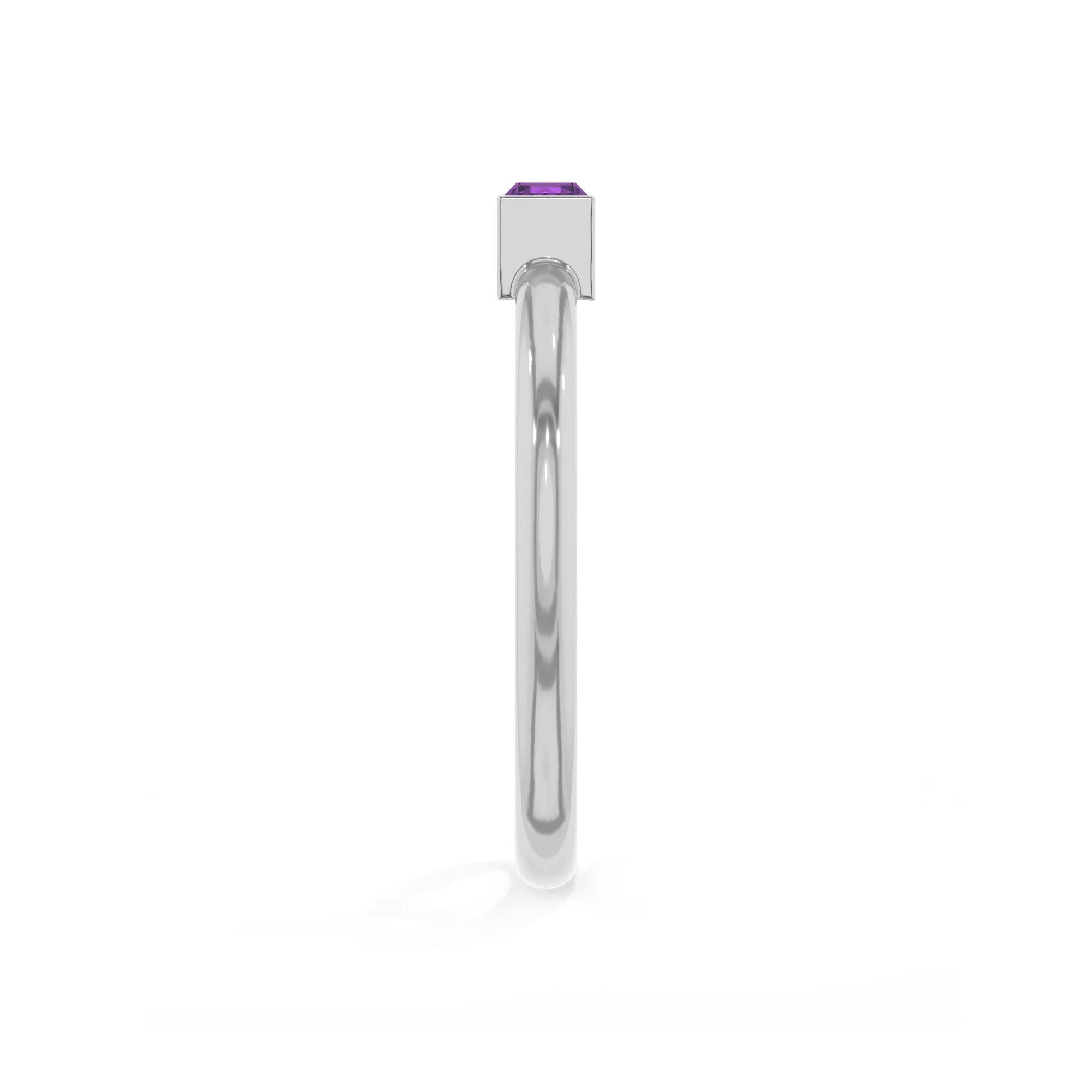 amethyst stackable bezel-set ring