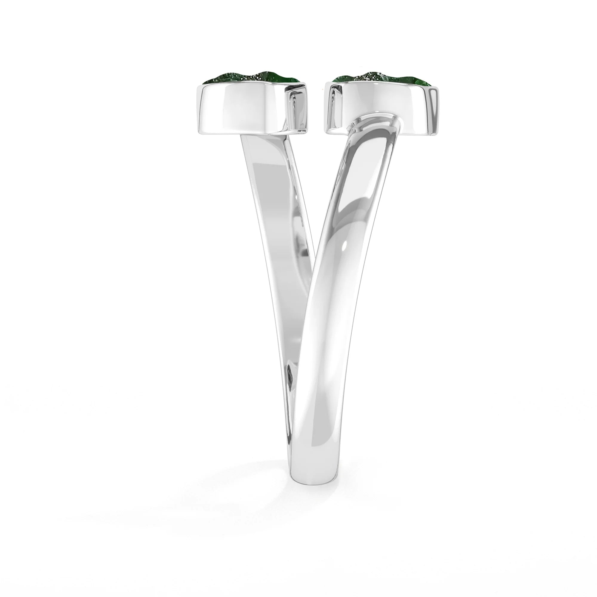 emerald stackable bezel-set ring