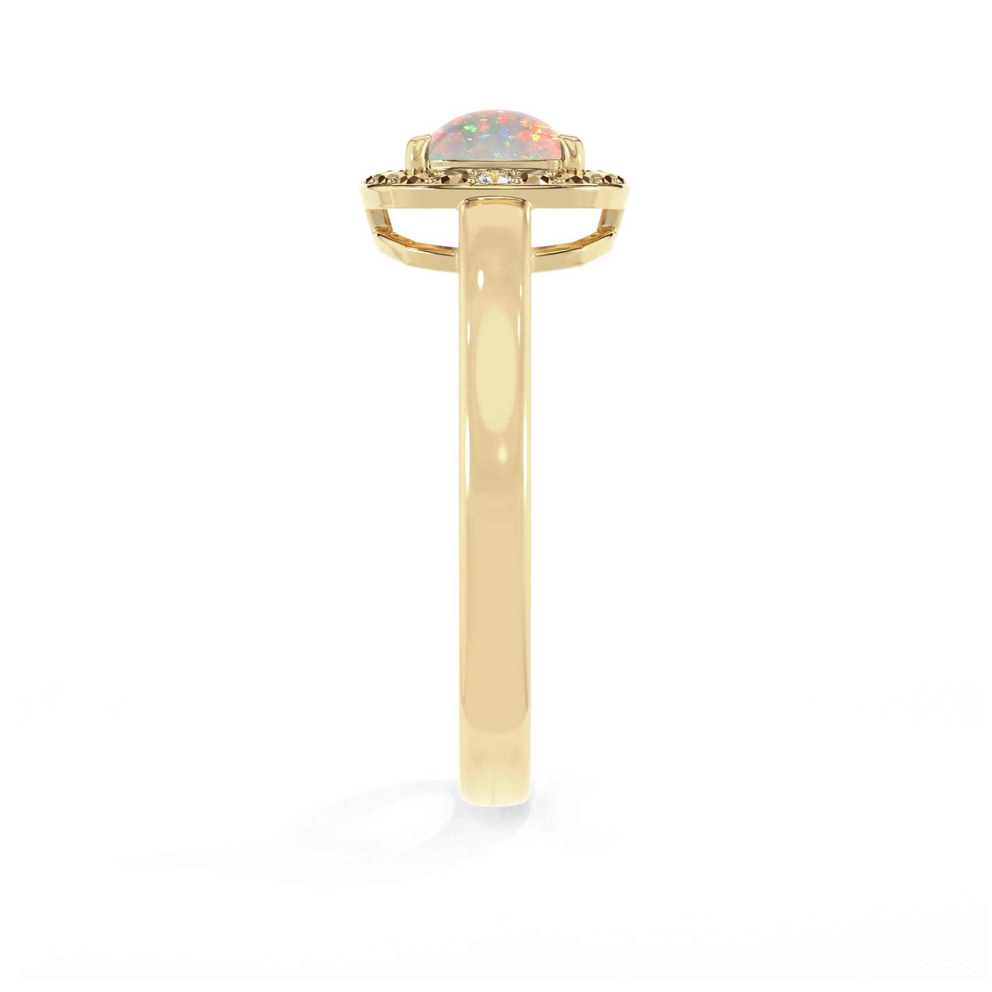 ethiopian-opal stackable prong-set ring
