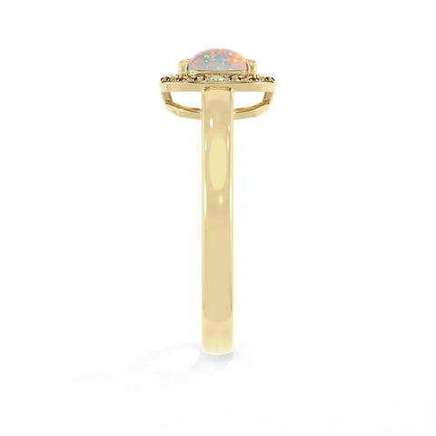 ethiopian-opal stackable prong-set ring
