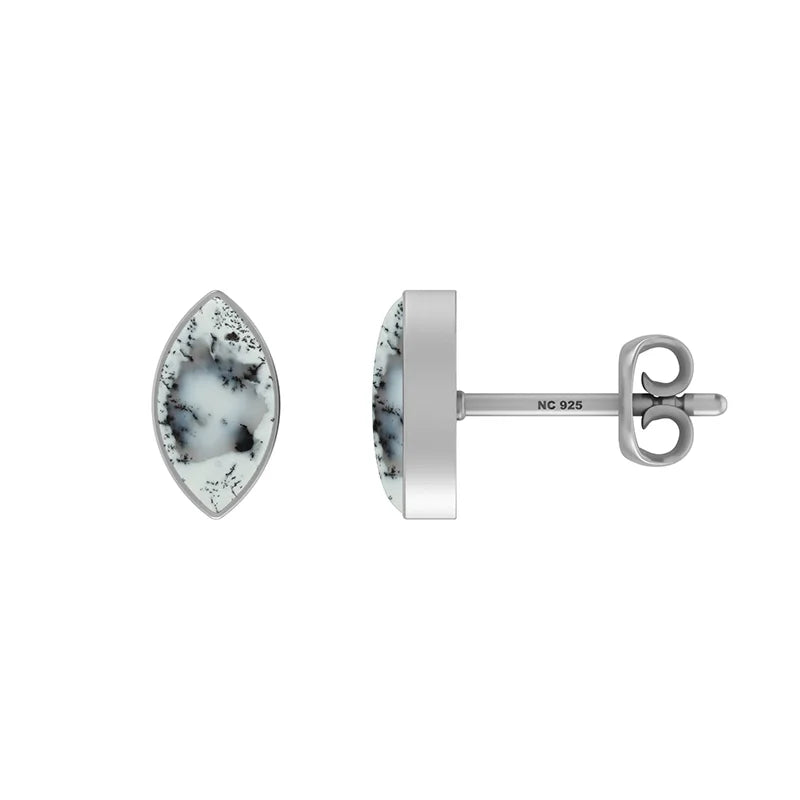 dendritic opal cab earrings