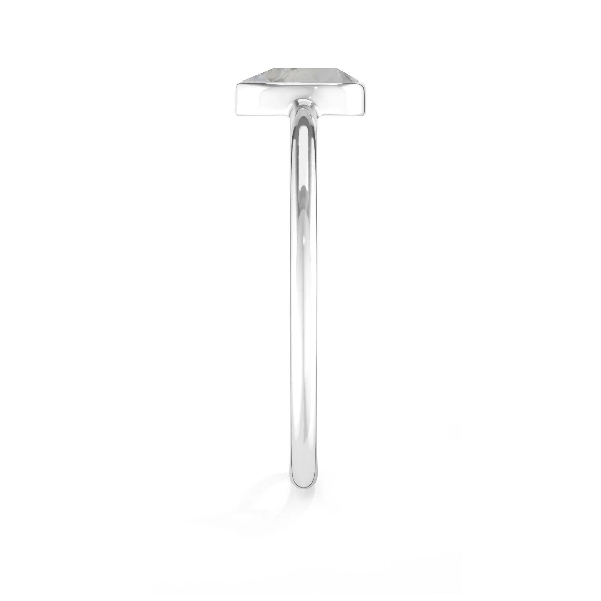 rainbow moonstone stackable bezel-set ring