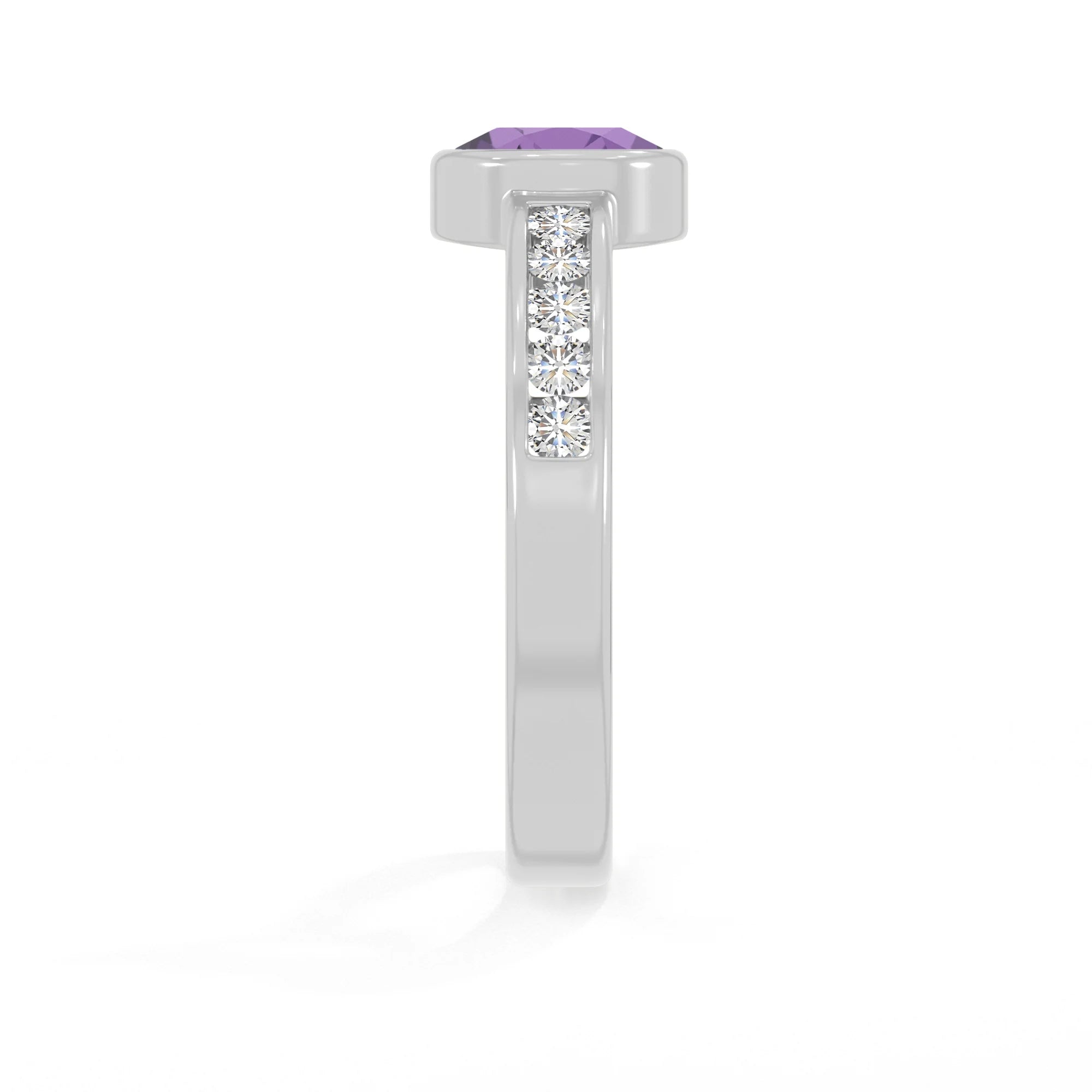 amethyst bezel-set ring