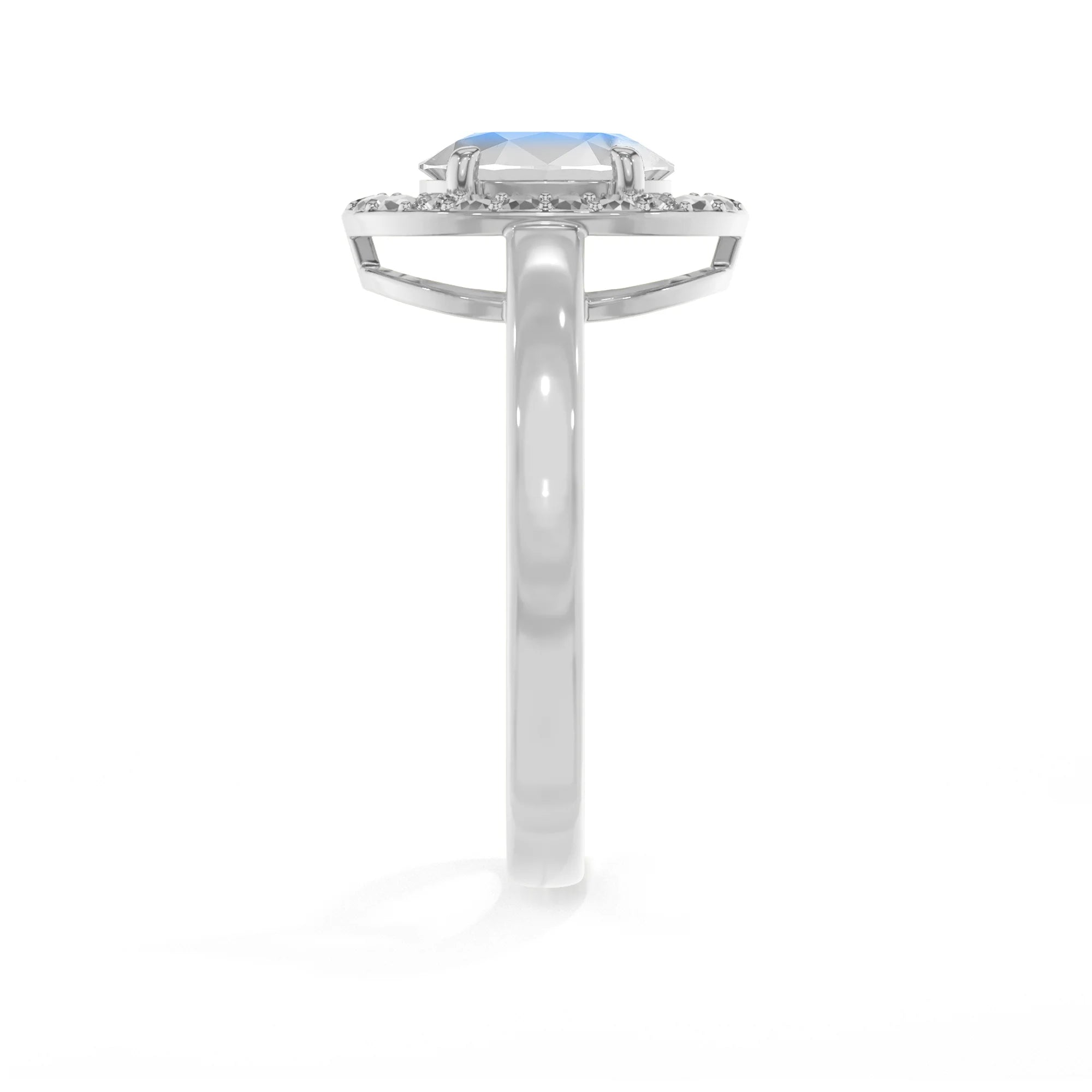 rainbow-moonstone stackable prong-set ring