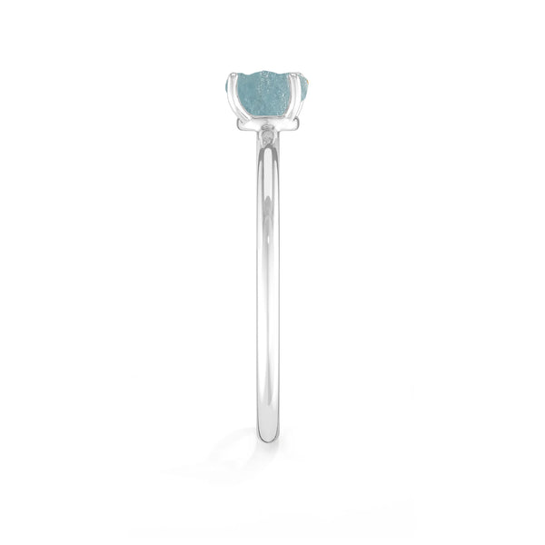 aquamarine stackable prong-set ring