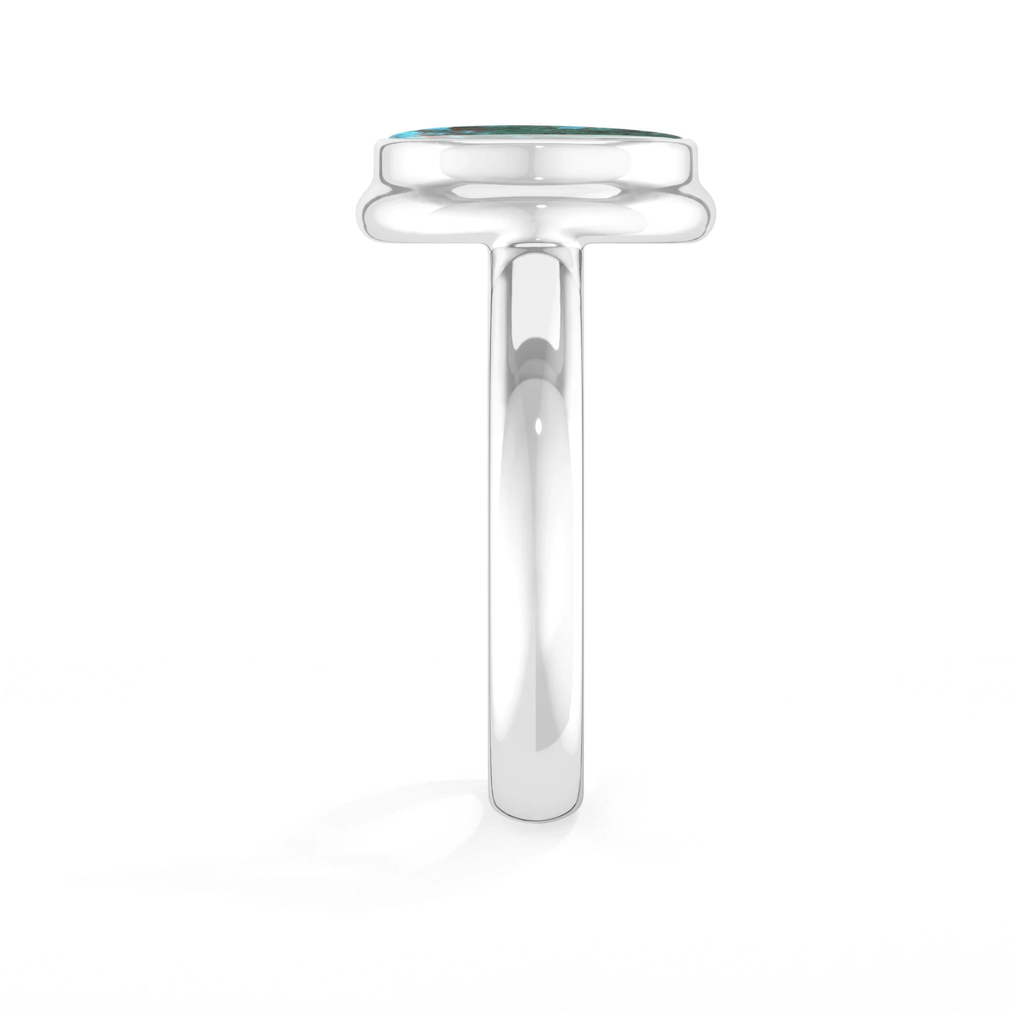 chrysocolla bezel-set ring