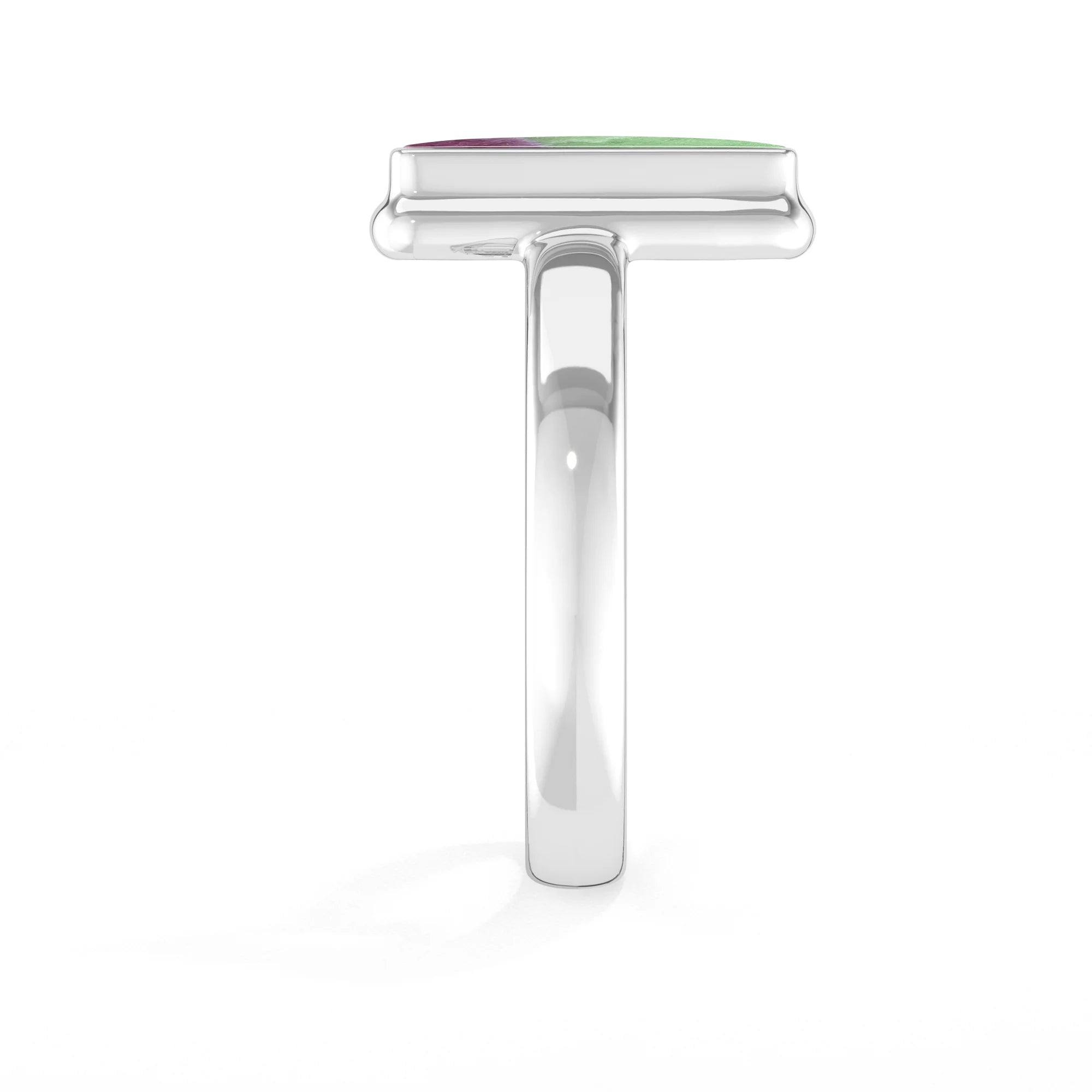 ruby-zoisite bezel-set ring