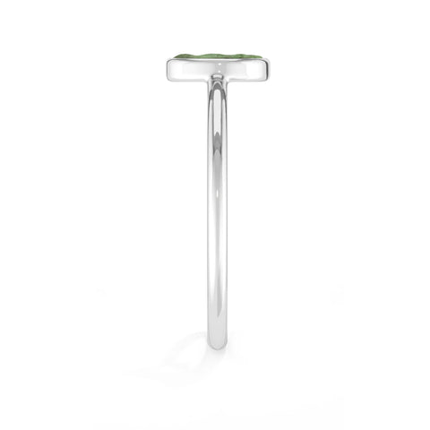 green tourmaline stackable bezel-set ring