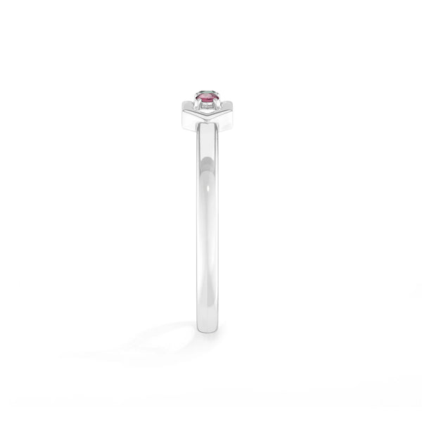 green tourmaline pink tourmaline prong-set ring