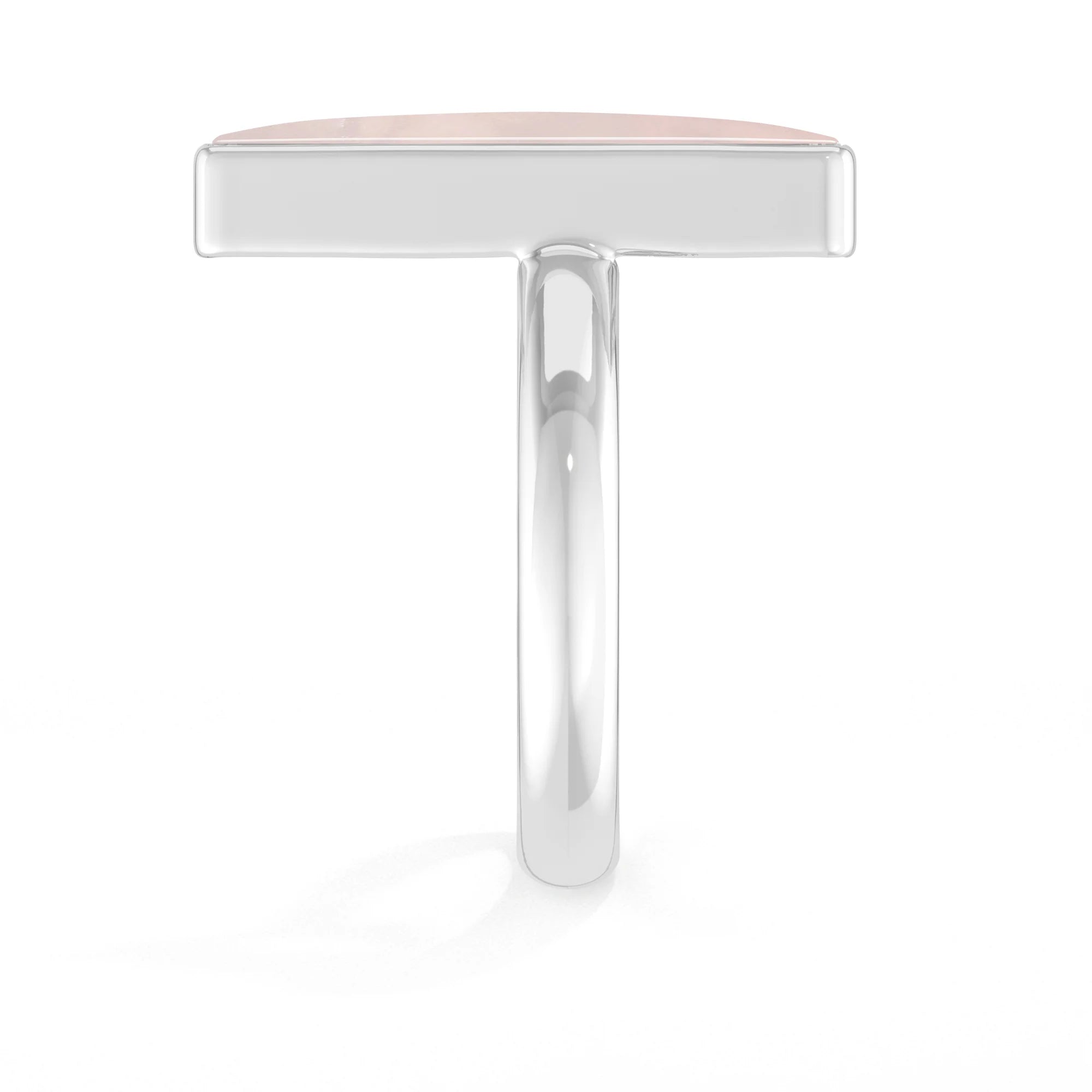 rose-quartz bezel-set ring